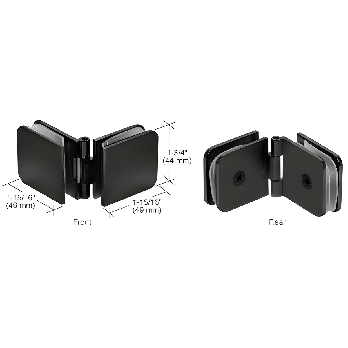 CRL Matte Black Adjustable Glass-to-Glass Clamp