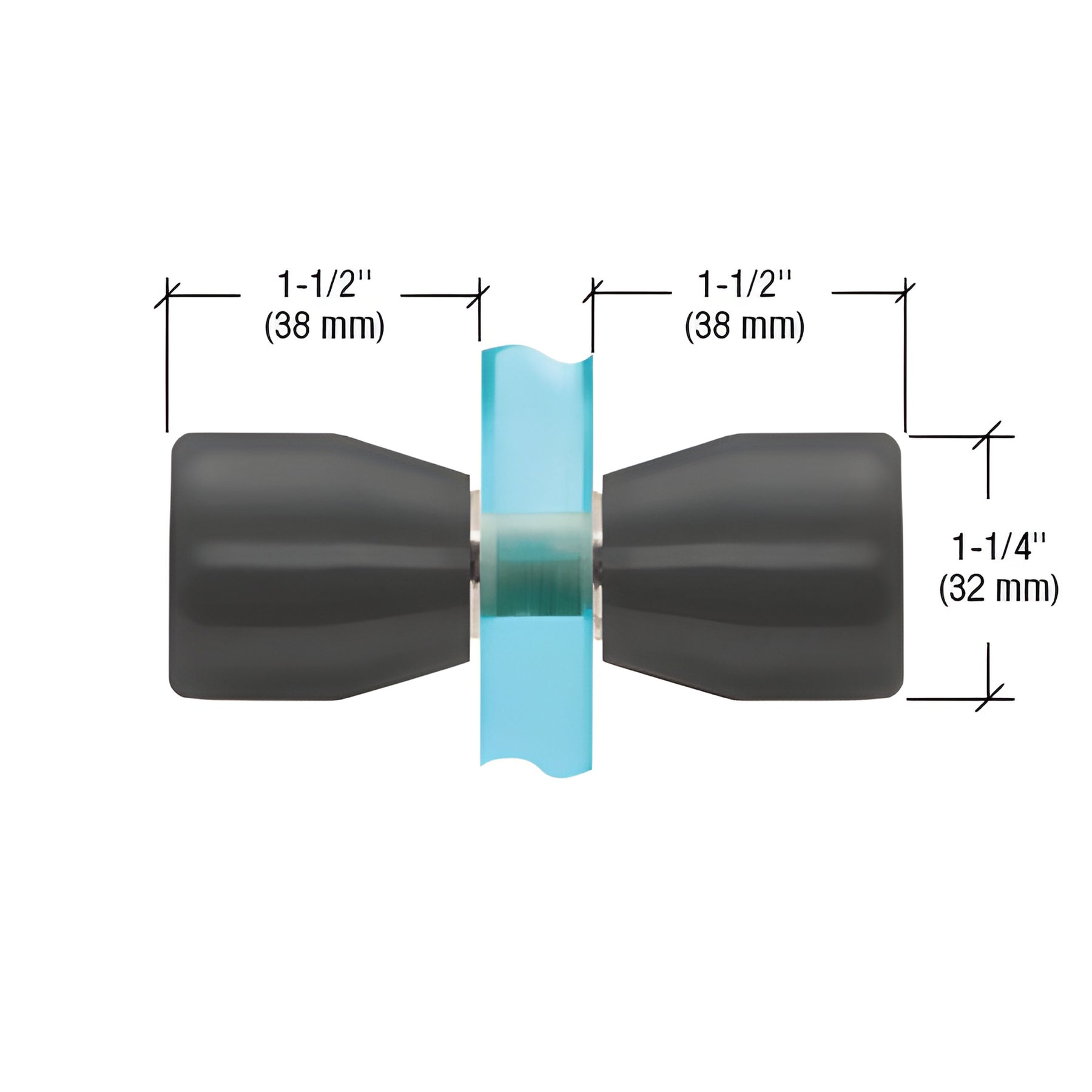 CRL Matte Black Back-to-Back Bow-Tie Style Knobs