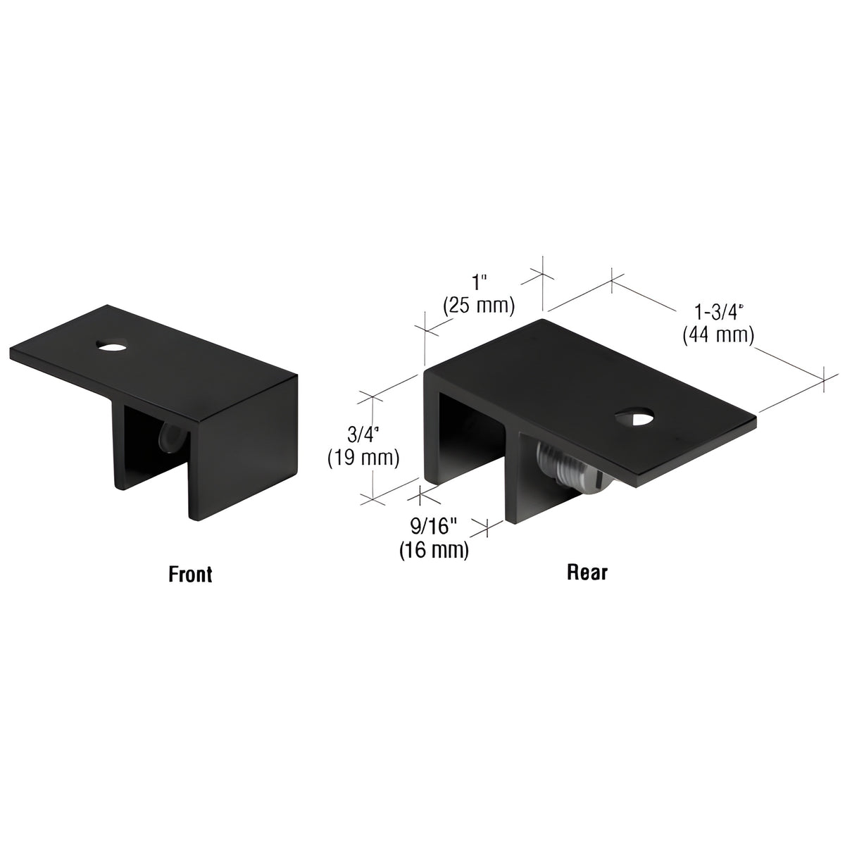 CRL Matte Black Ceiling Mount "Sleeve Over" Glass Clamp