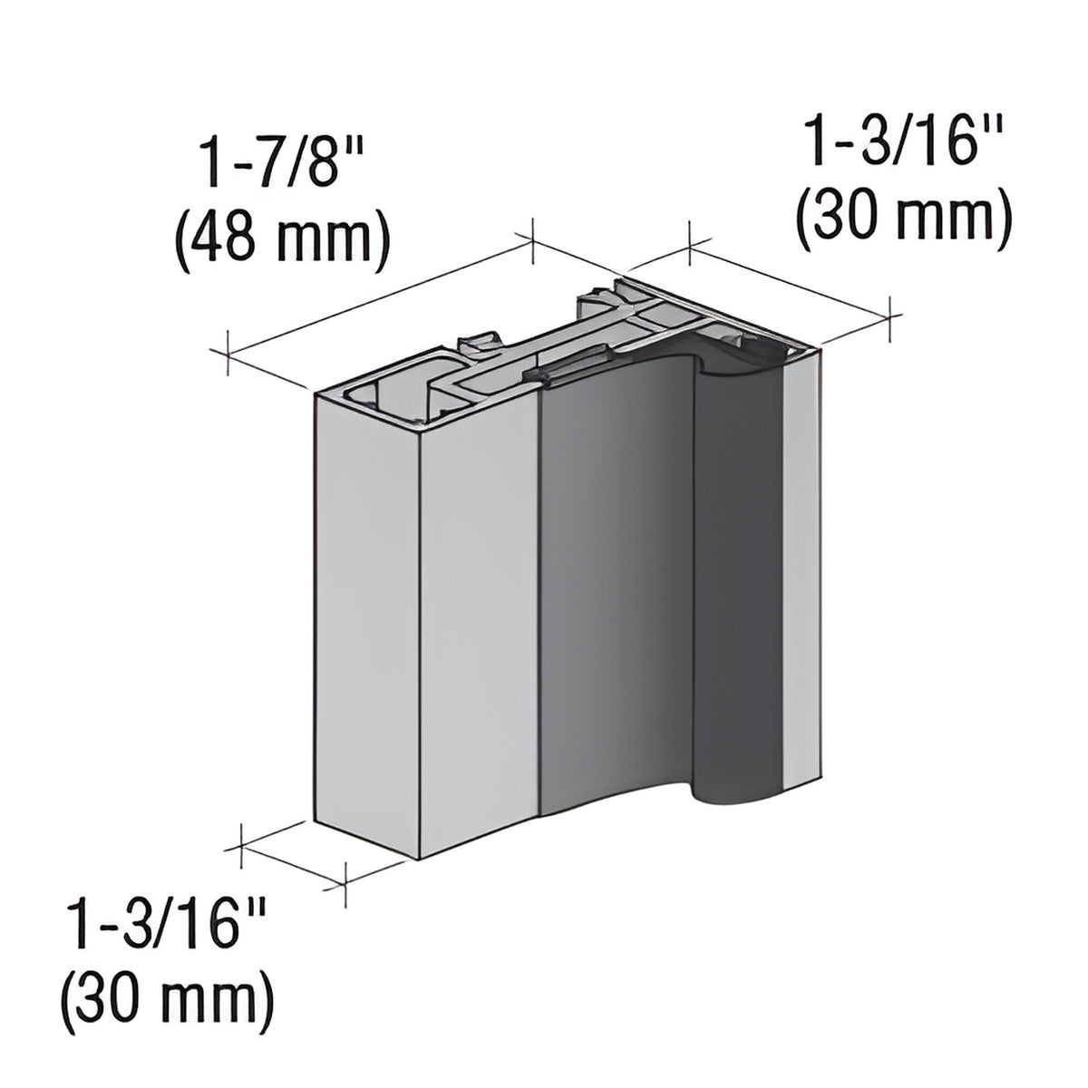 CRL Matte Black Fallbrook 1.1m Profile Wall-to-Glass Door Frame