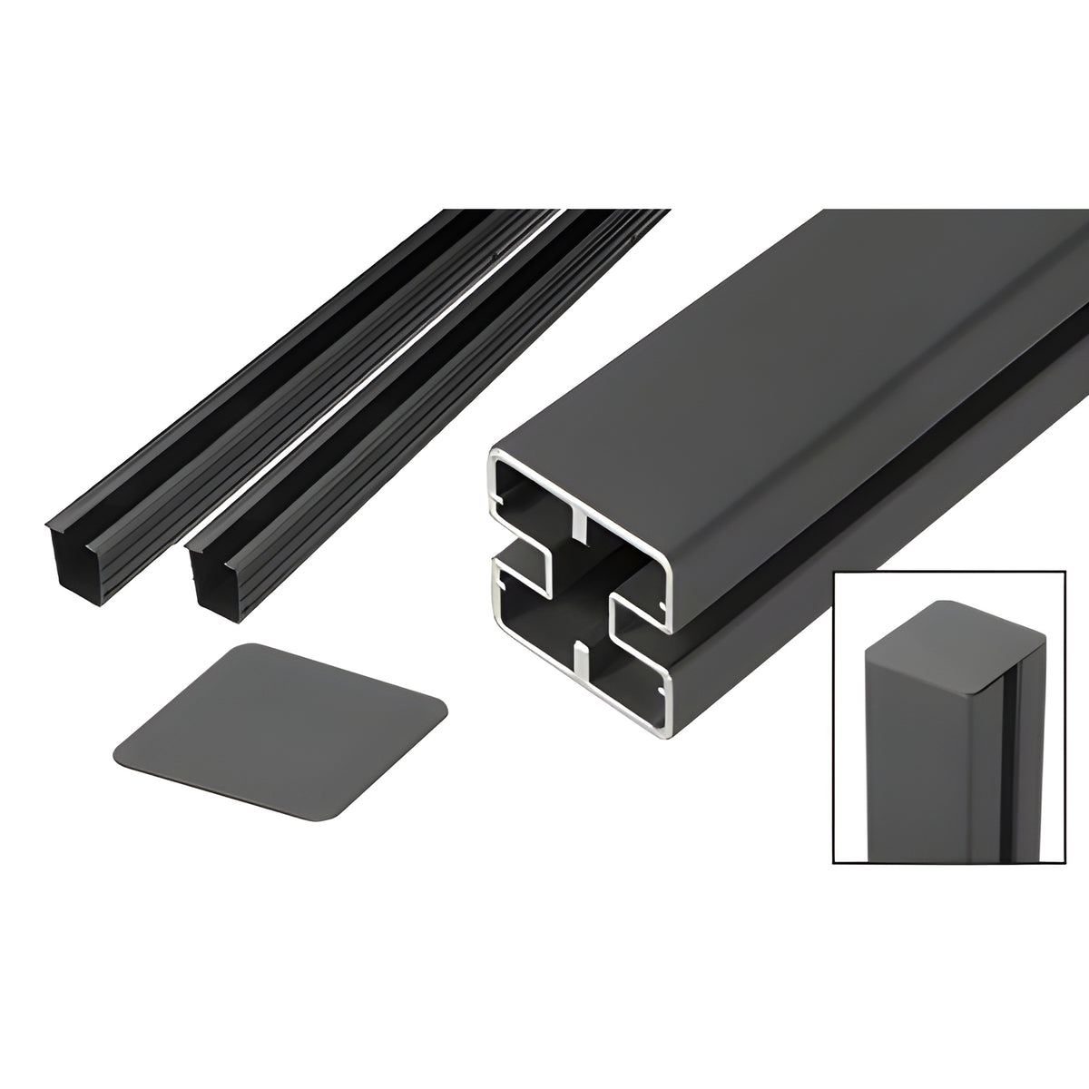 CRL Matte Black Heavy-Duty Windscreen Post Kit - 60"
