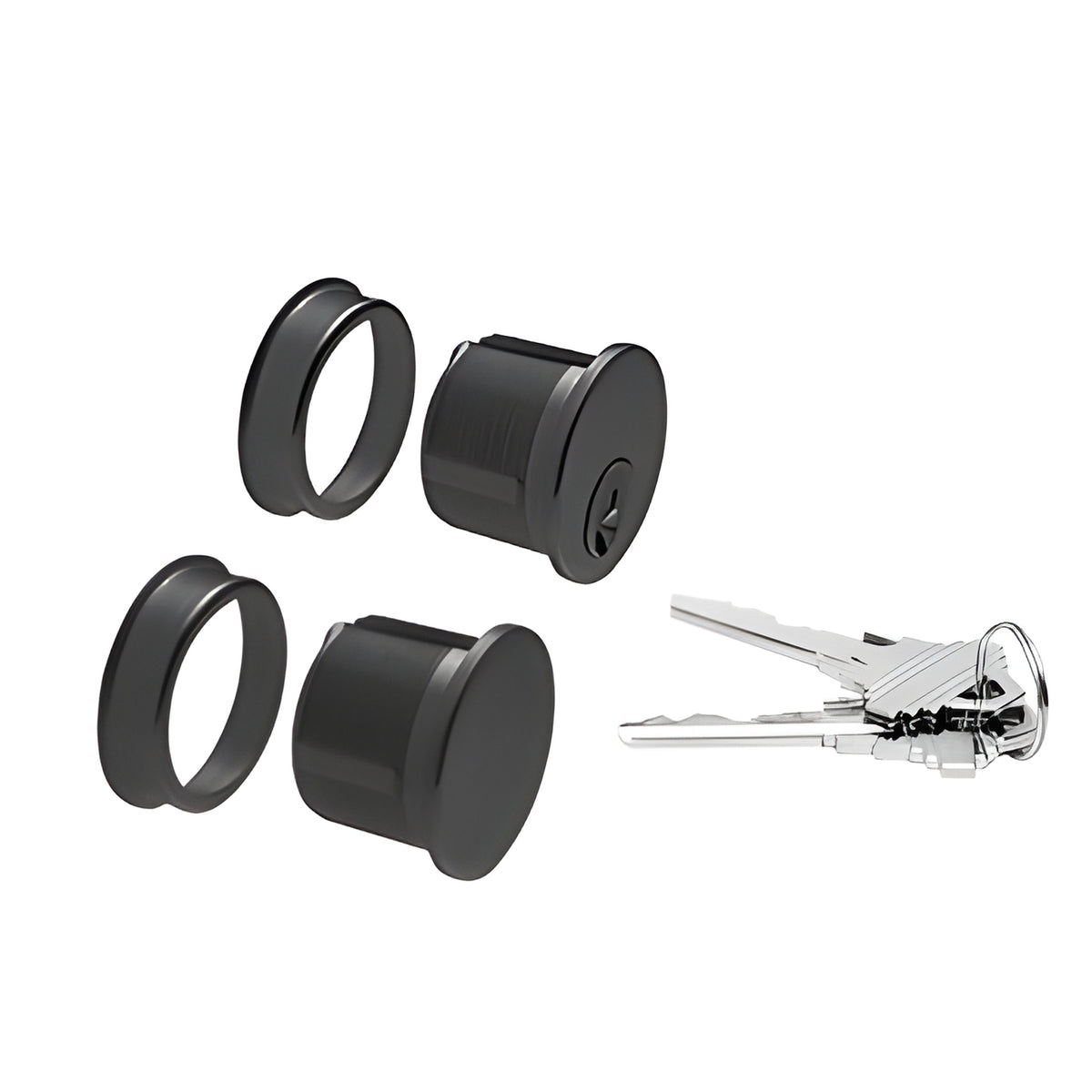 CRL Matte Black Keyed Cylinder and Dummy Combo