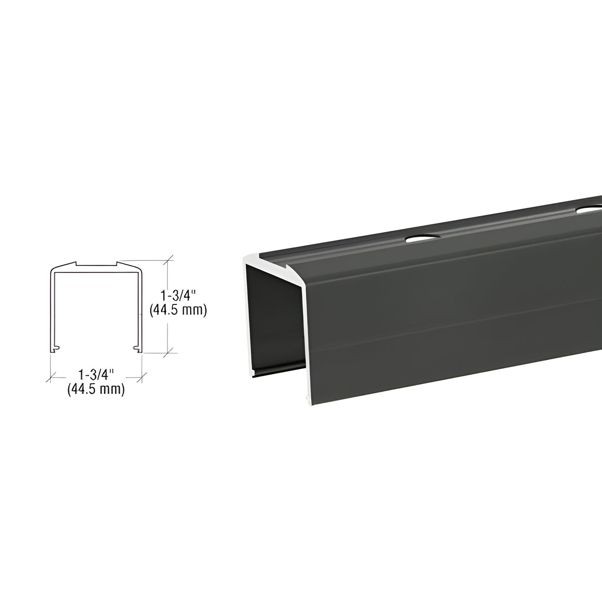 CRL Matte Black Pre-Punched Bottom Rail for Pickets