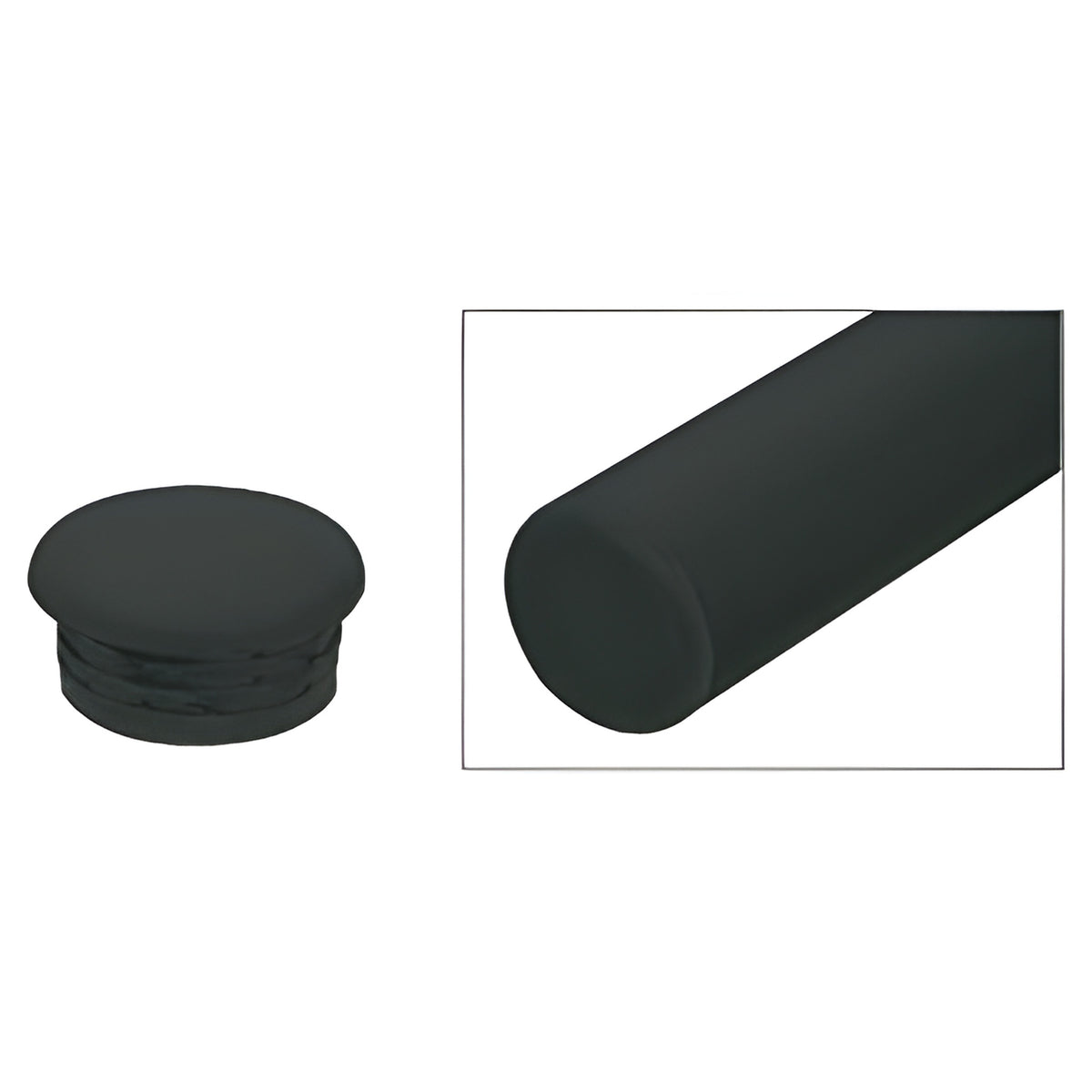 CRL Matte Black Quick Connect Color Match End Cap for 1-1/2" Diameter Tubing