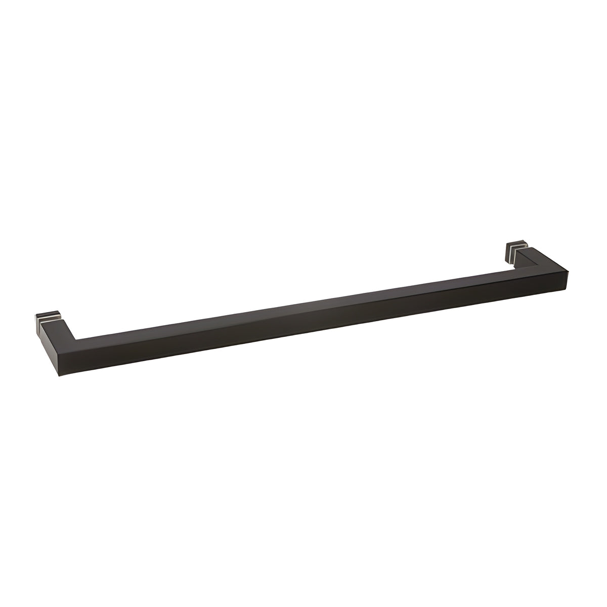 CRL Matte Black "SQ" Series 18" Square Tubing Mitered Corner Single-Sided Towel Bar