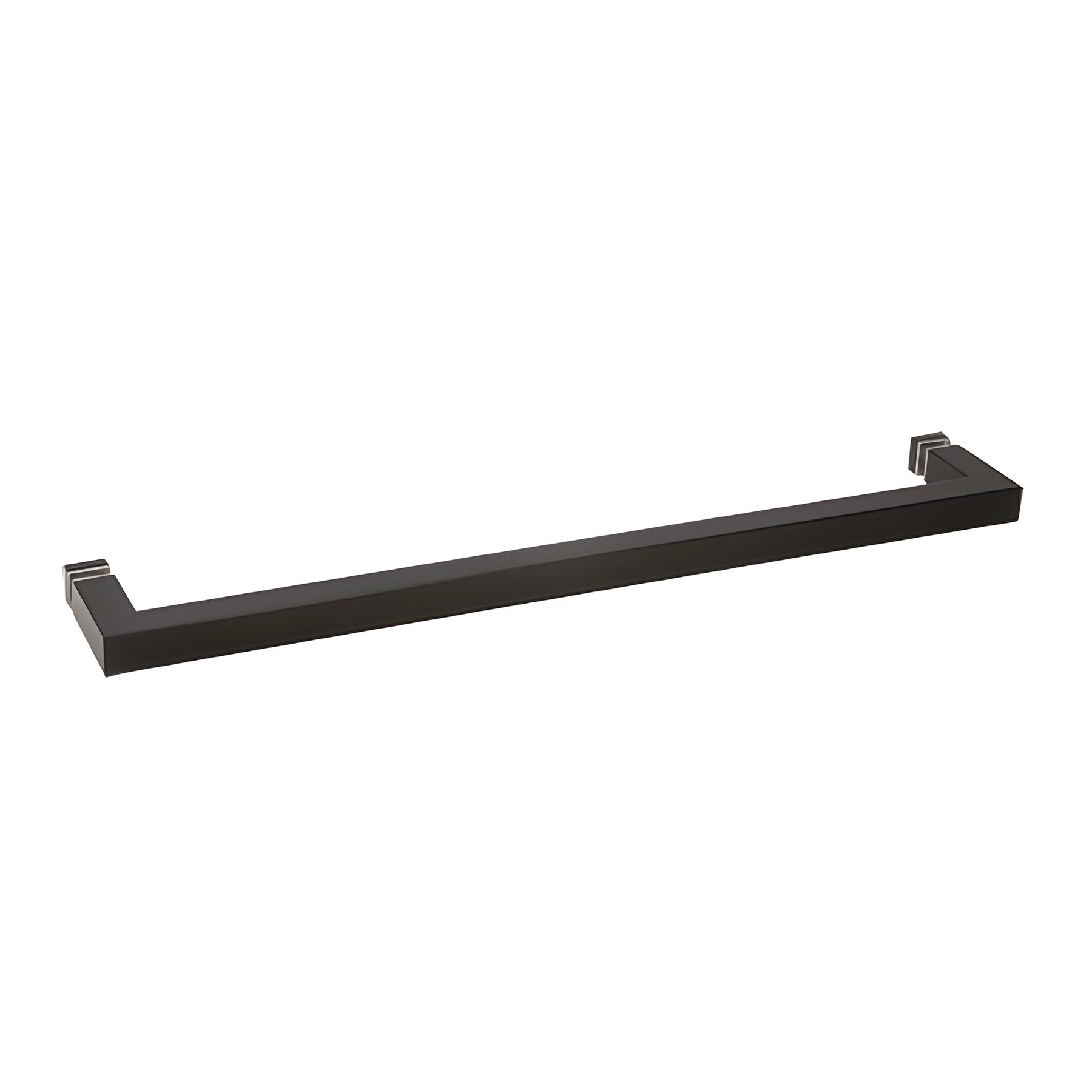 CRL Matte Black "SQ" Series 18" Square Tubing Mitered Corner Single-Sided Towel Bar
