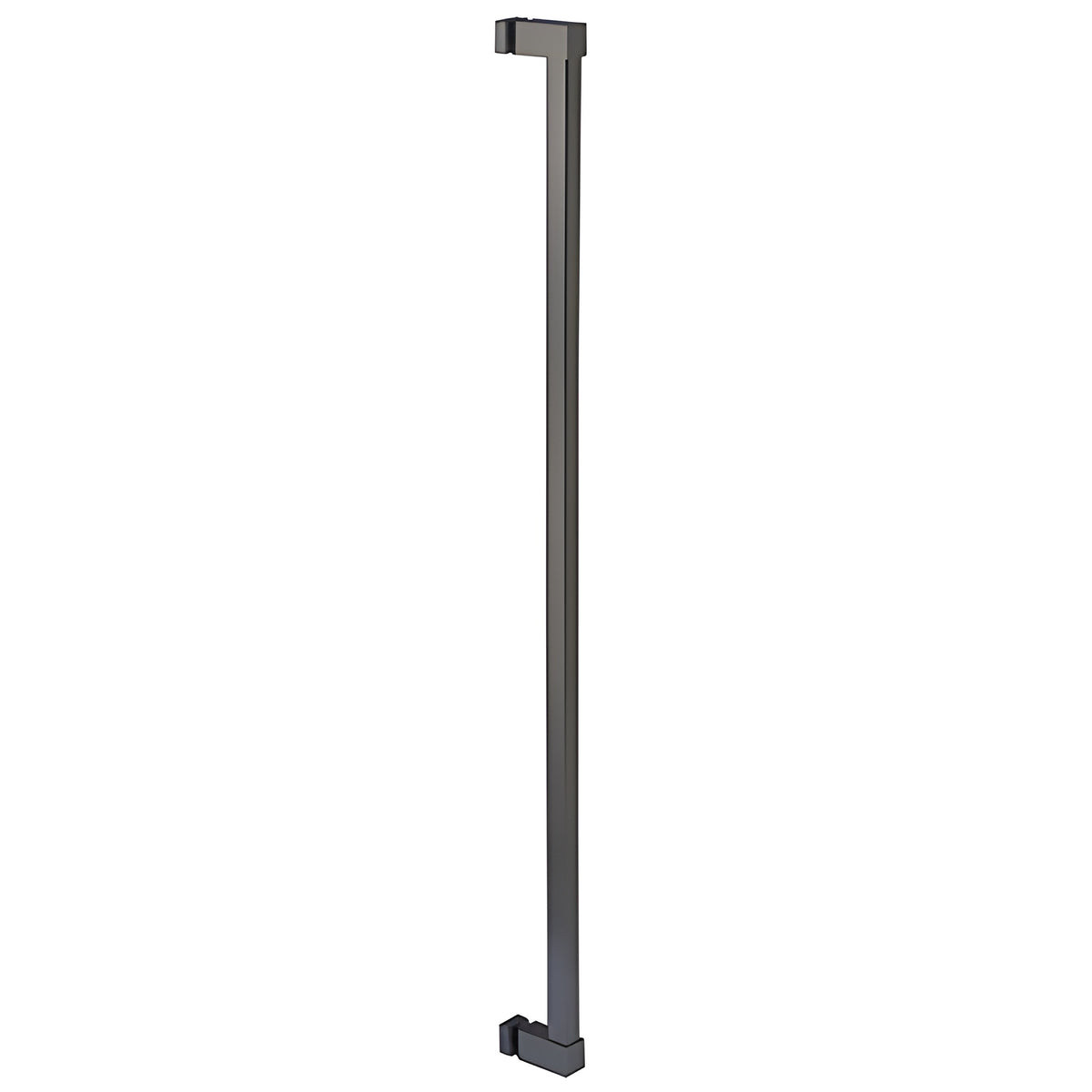 CRL Matte Black Single Sided Cut To Size Glass Mounted Square Ladder Style Pull Handle with Square Mounting Posts