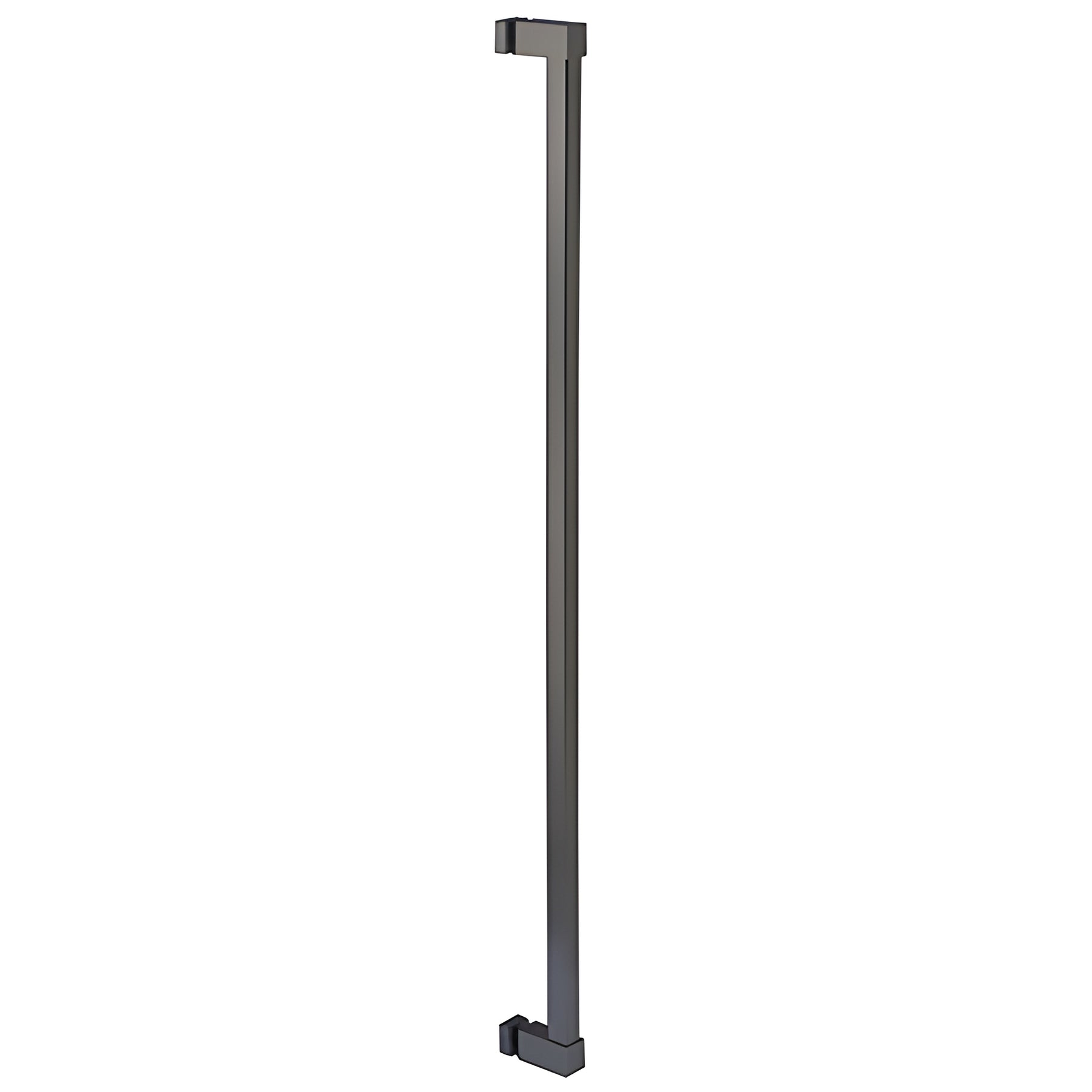 CRL Matte Black Single Sided Cut To Size Glass Mounted Square Ladder Style Pull Handle with Square Mounting Posts