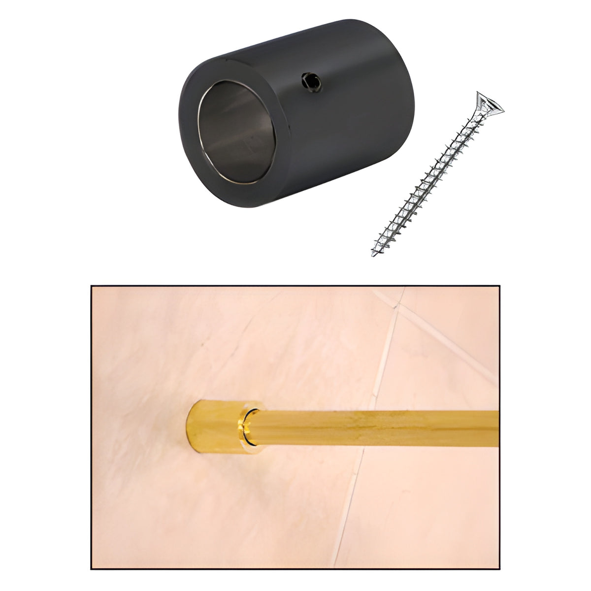 CRL Matte Black Slim Line Wall Mount Fitting