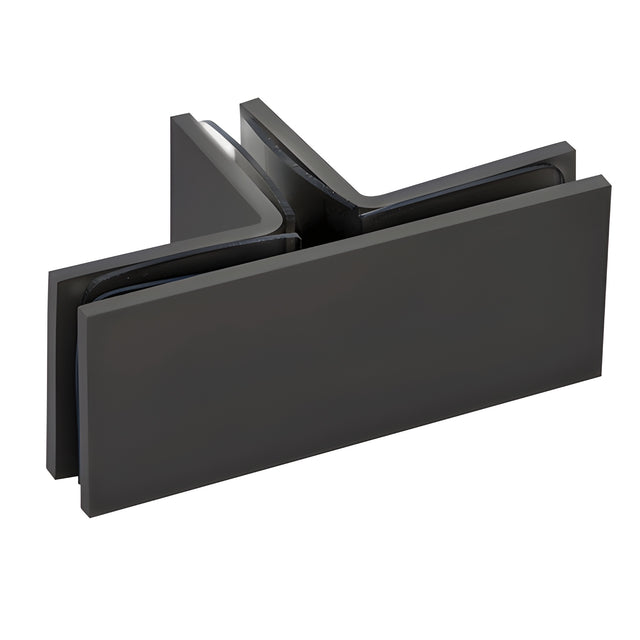 CRL Matte Black Square 90 Degree Glass-to-Glass T-Juntion Clamp
