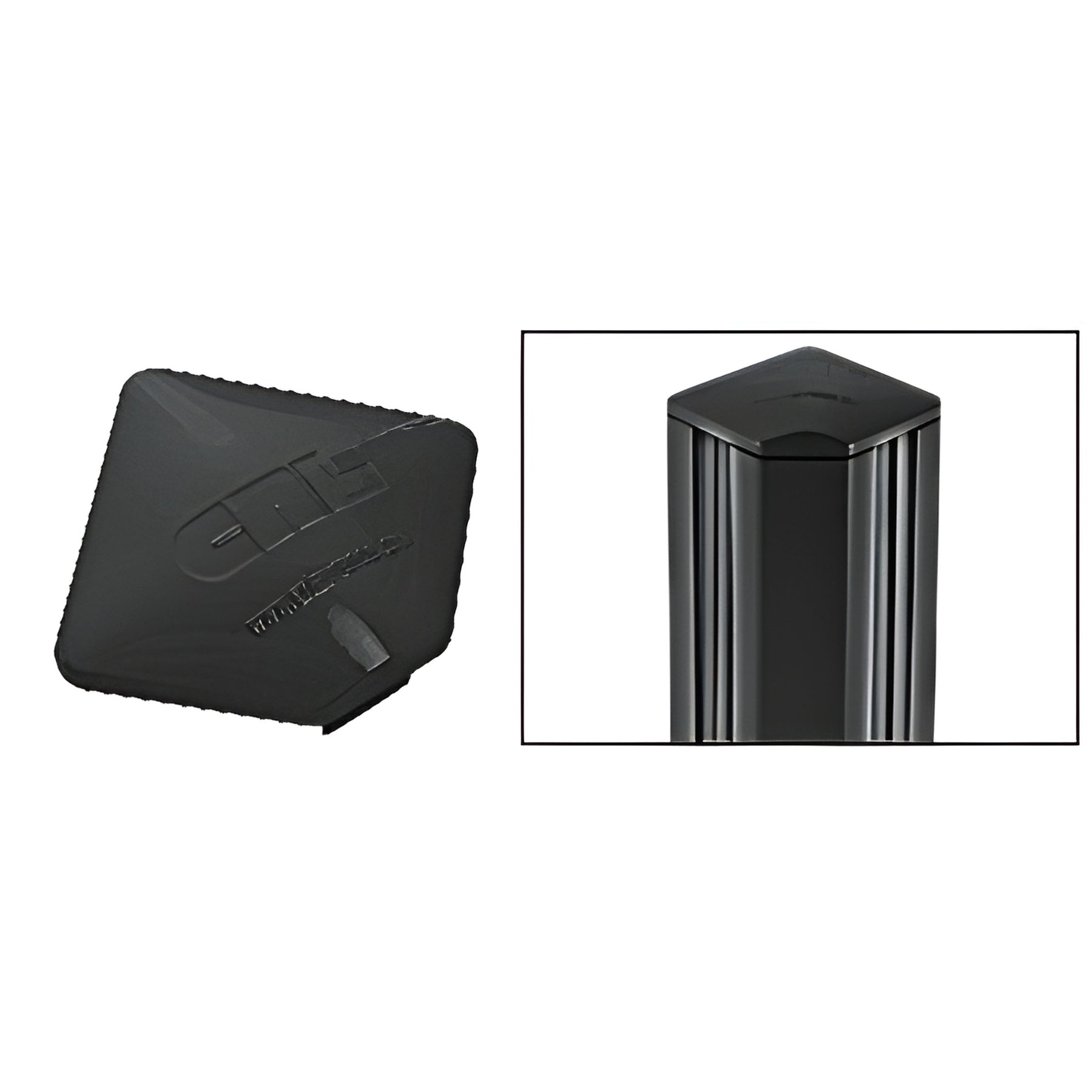 CRL Matte Black Square AWS Post Cap for 90 Degree Corner Post