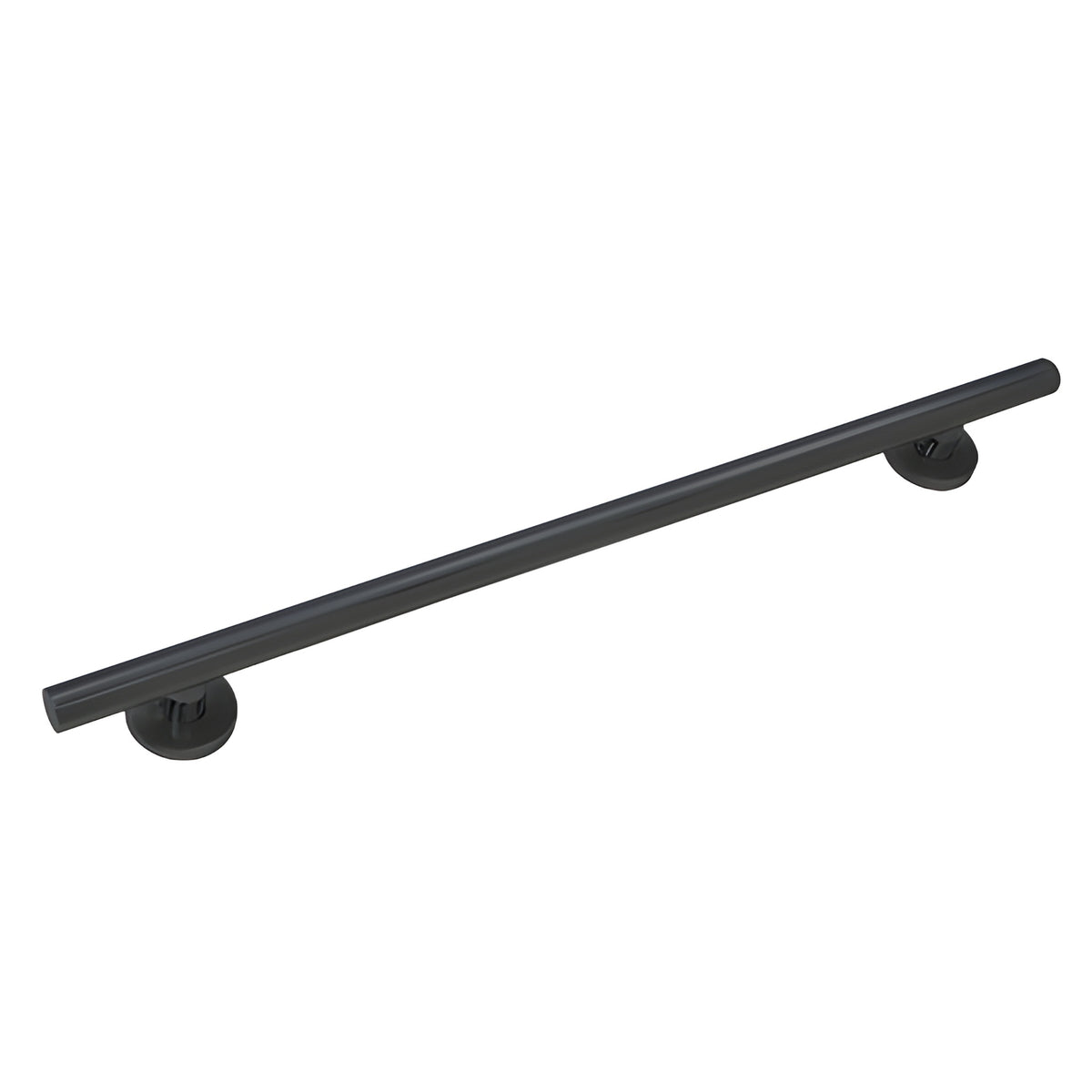 CRL Matte Black Straight 24" Round Grab Bar