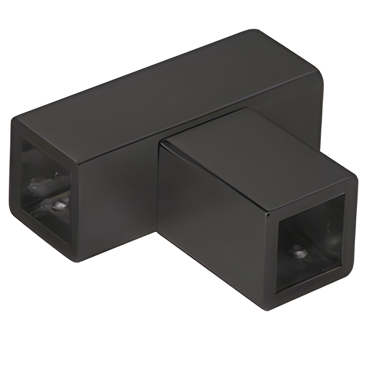 CRL Matte Black 'T' Junction Bracket for Square Bar