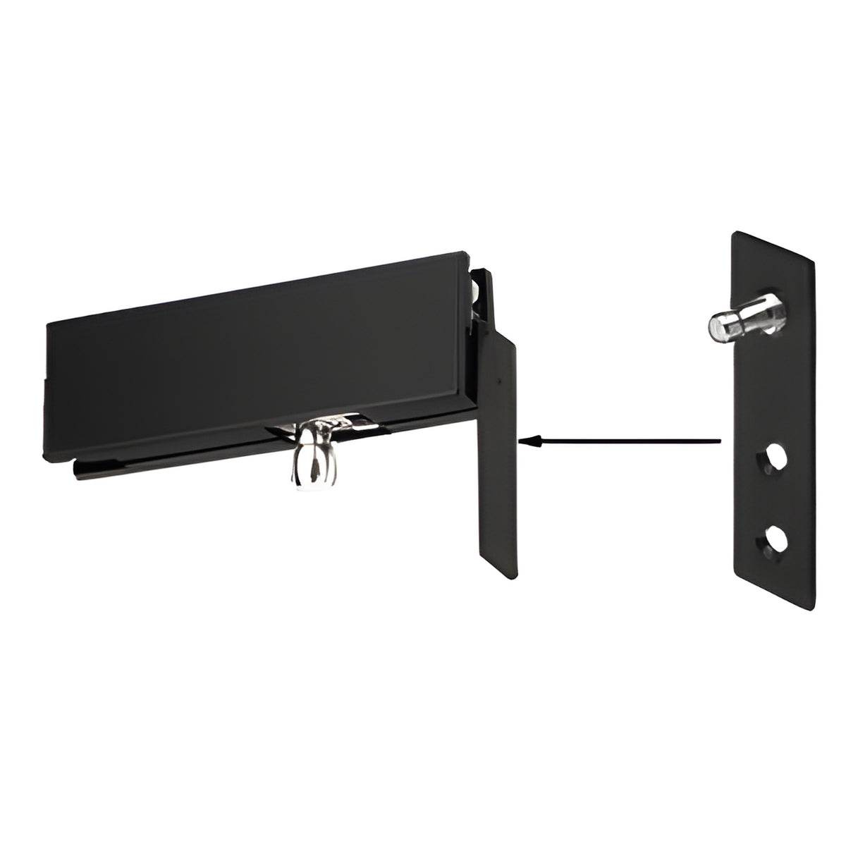 CRL Matte Black Transom Patch Wall Bracket