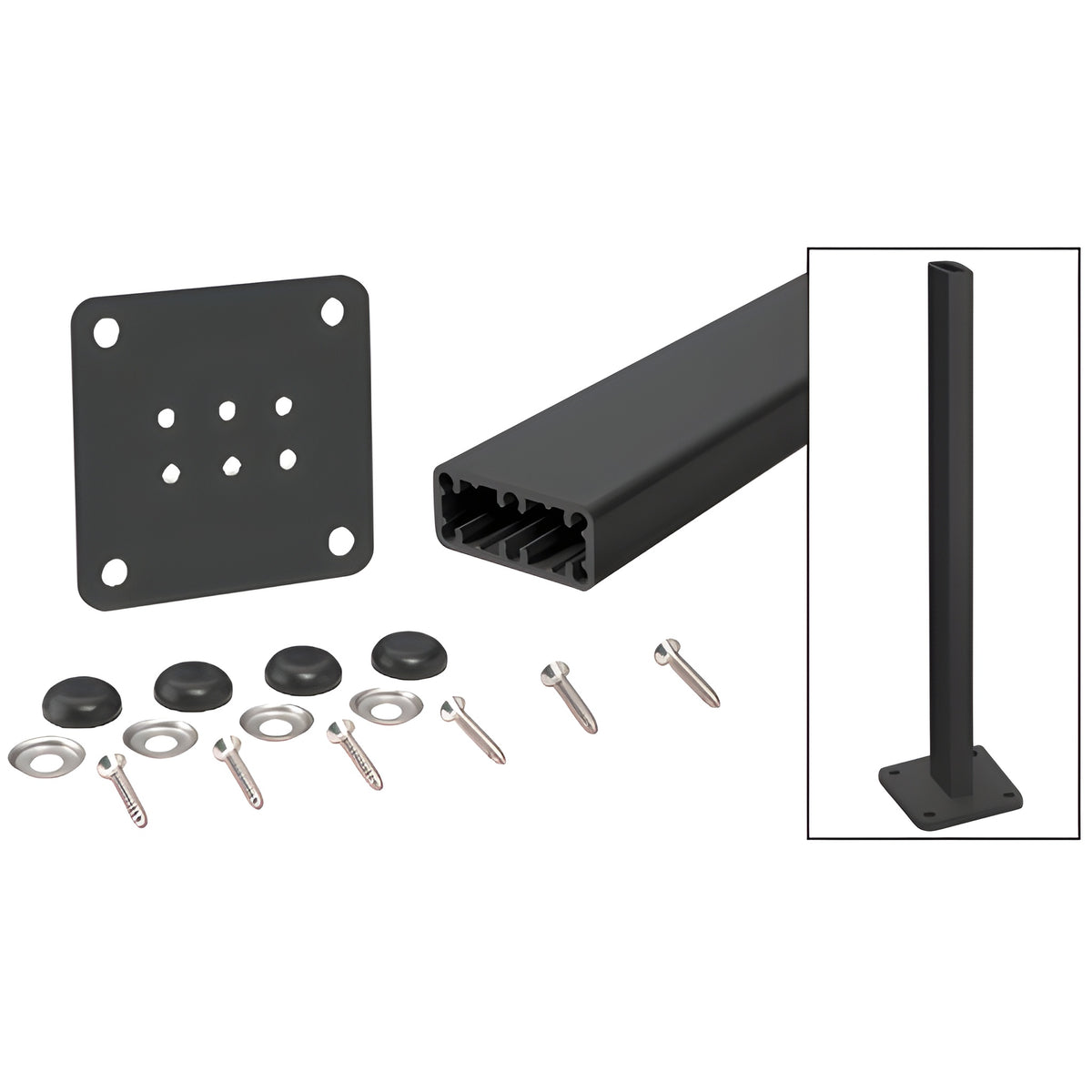 CRL Matte Black Trim-Line 36" Surface Mount Post Kit