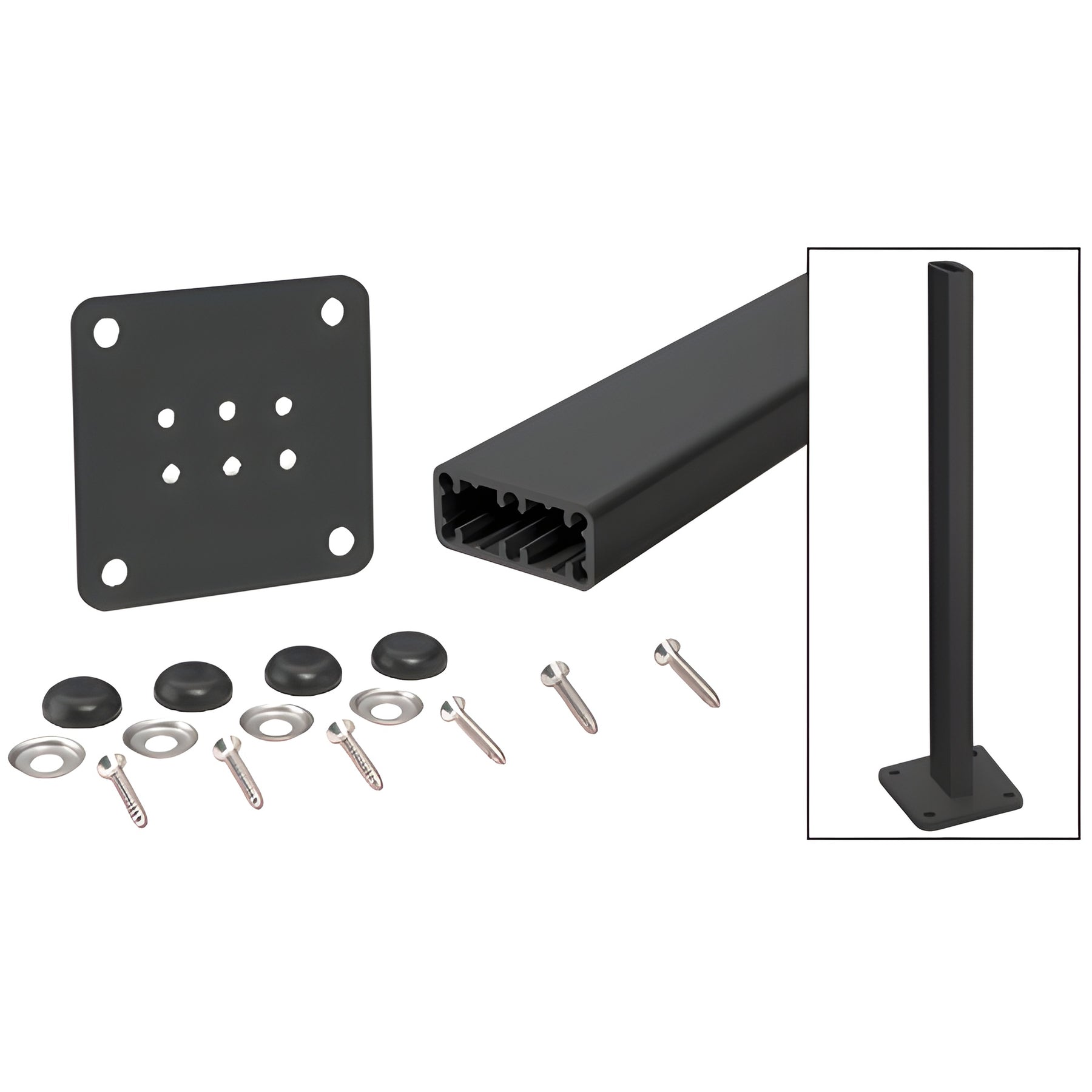 CRL Matte Black Trim-Line 42" Surface Mount Post Kit