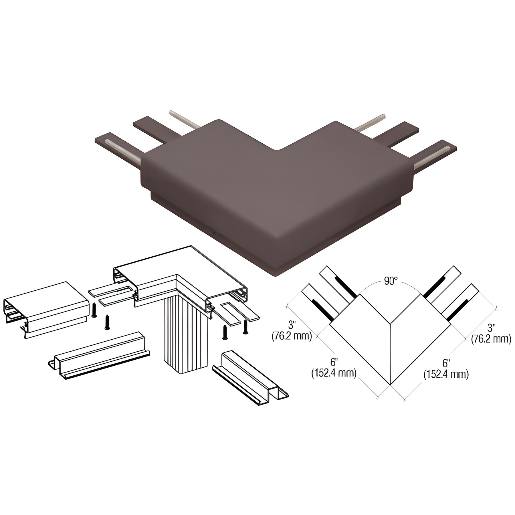 CRL Matte Bronze 200 Series Top Cap 90º Corner