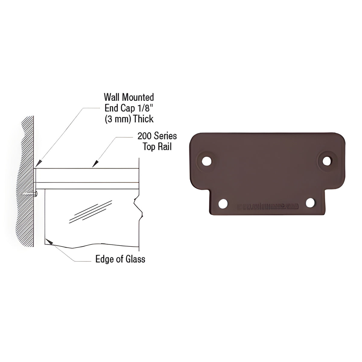 CRL Matte Bronze 200 Series Wall Mount End Cap