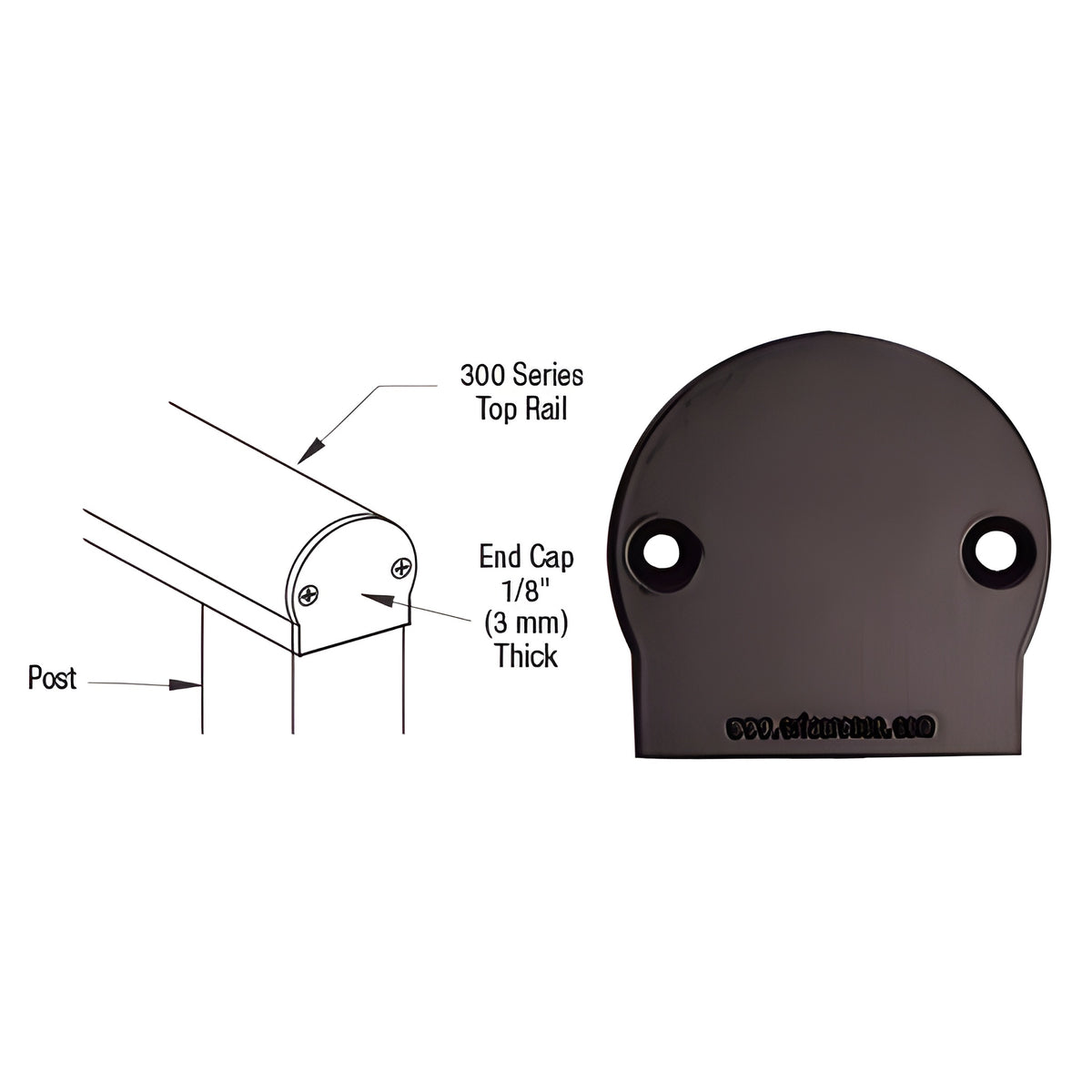 CRL Matte Bronze 300 Series Decorative End Cap