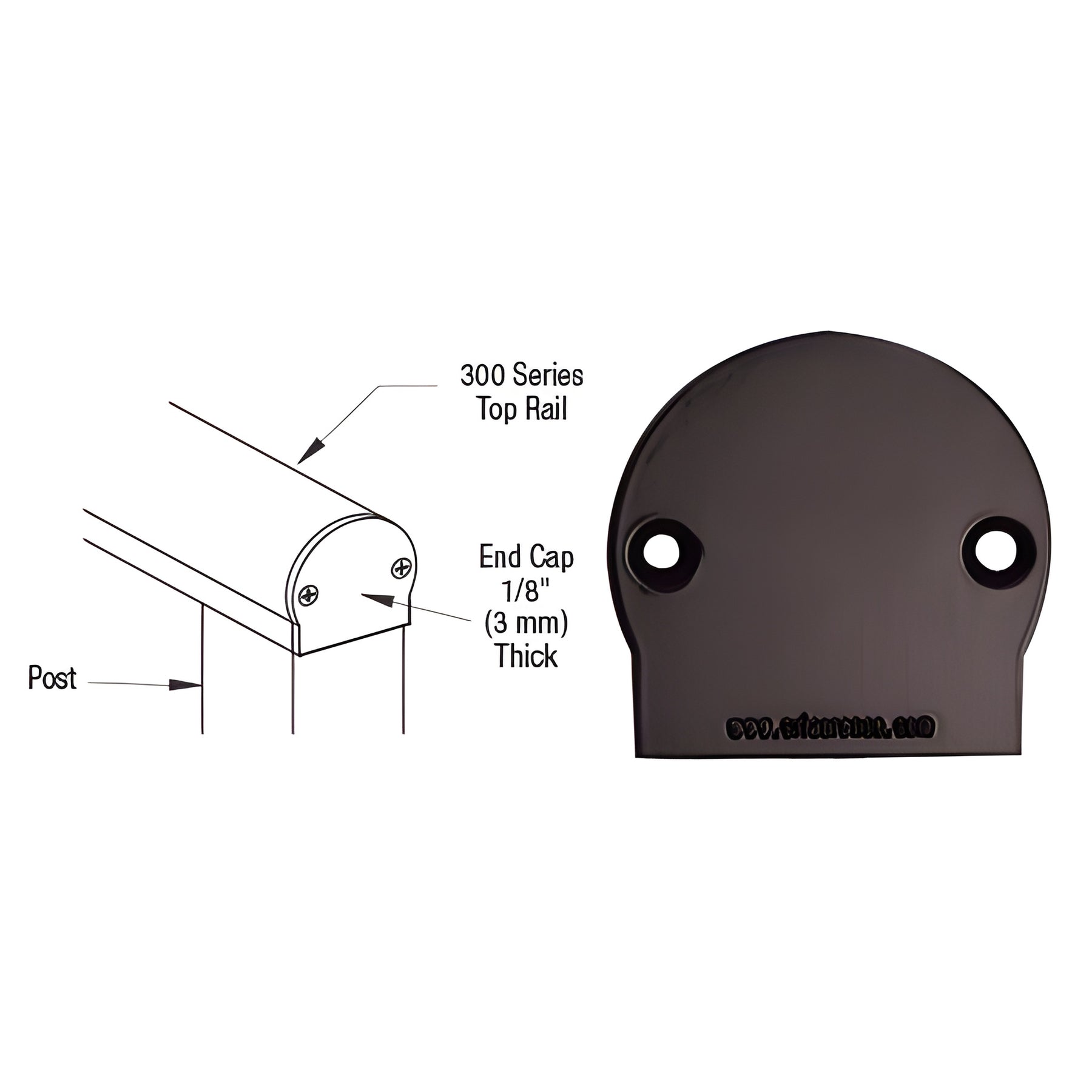 CRL Matte Bronze 300 Series Decorative End Cap