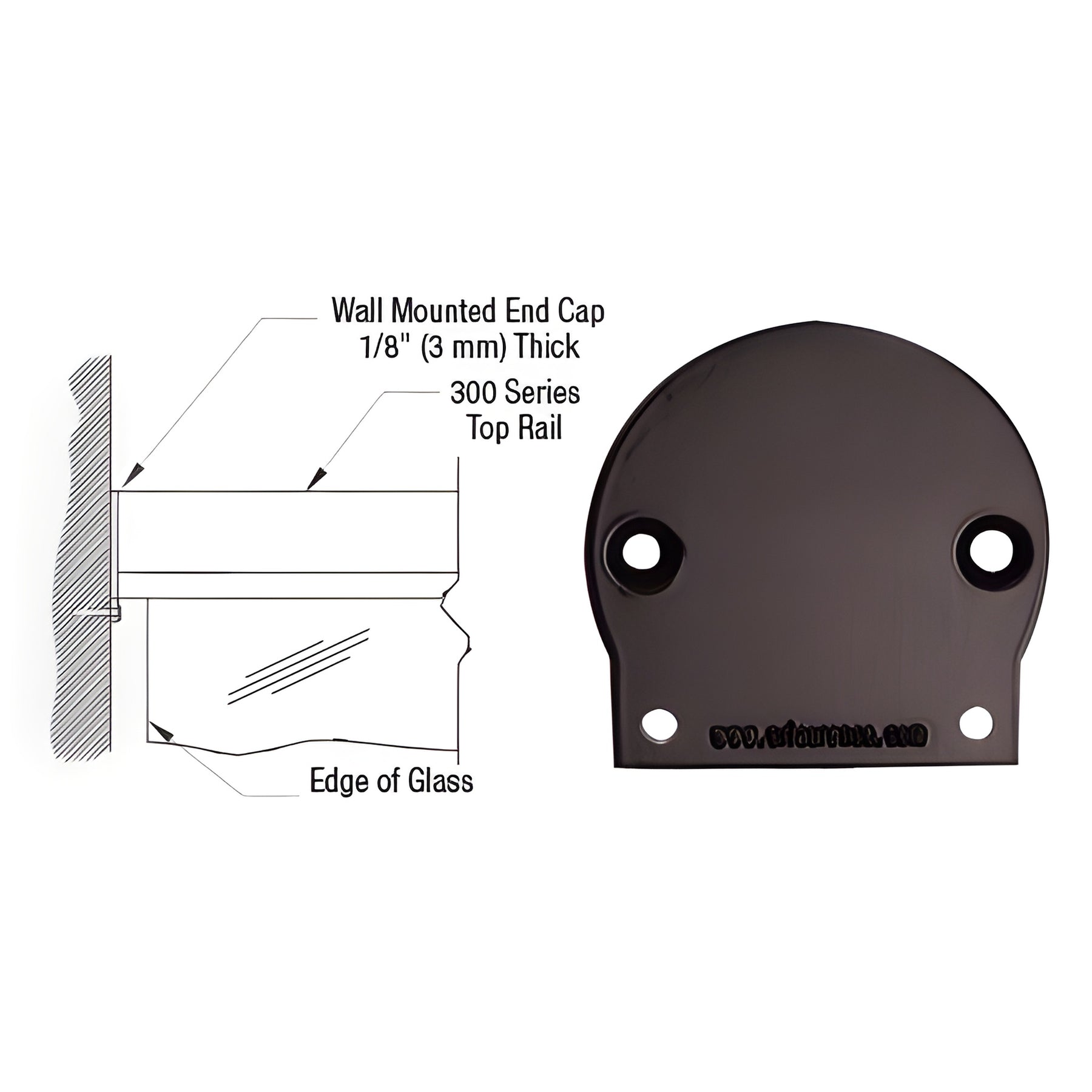 CRL Matte Bronze 300 Series Wall Mount End Cap