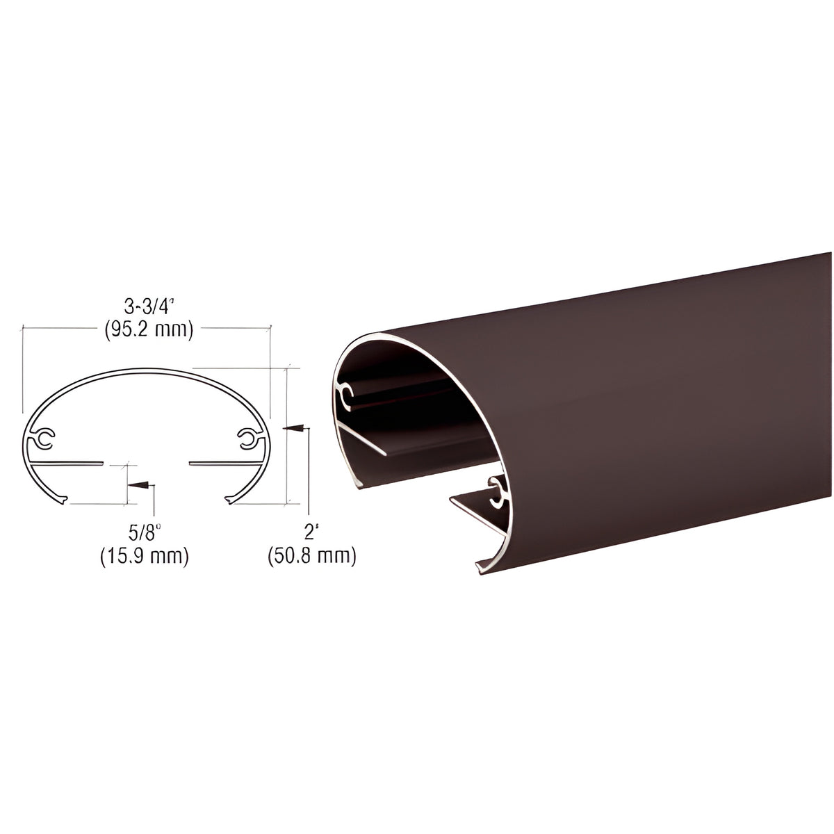 CRL Matte Bronze 350X Series 241" Top Rail