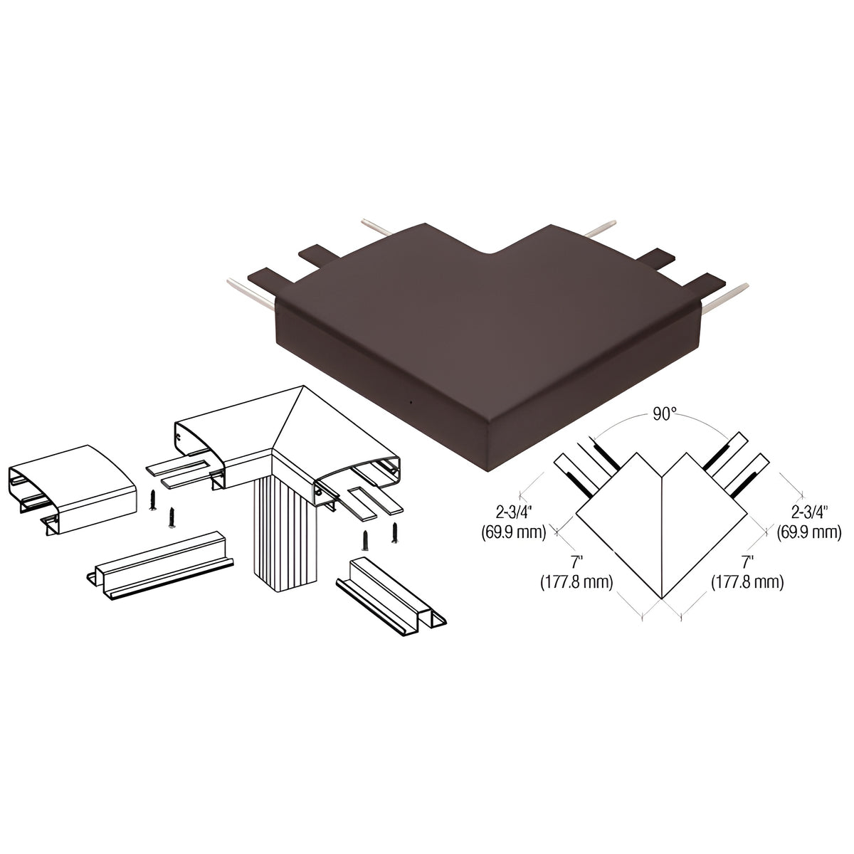 CRL Matte Bronze 400 Series Top Cap 90º Corner