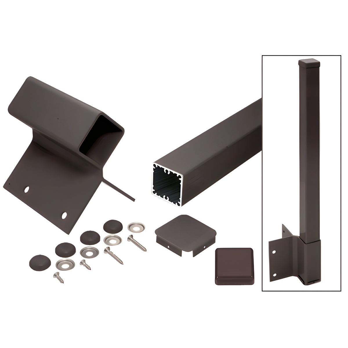 CRL Matte Bronze 42" 100 Series 90º Fascia Mount Post Kit