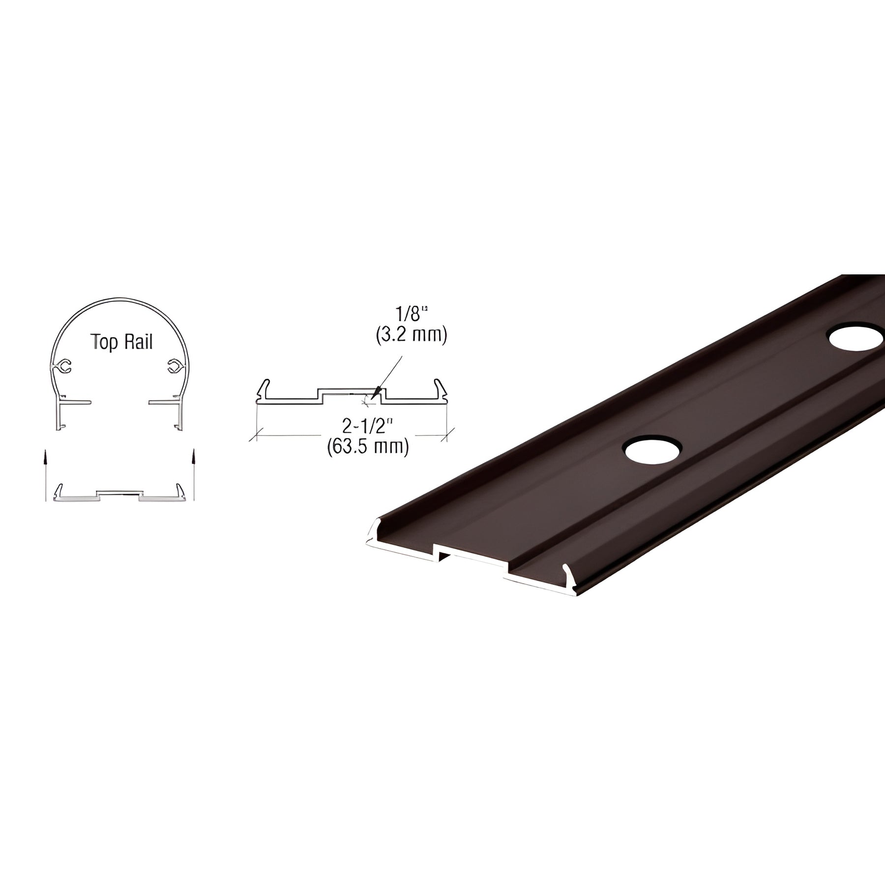 CRL Matte Bronze Pre-Punched 241" Top Rail Infill for Pickets
