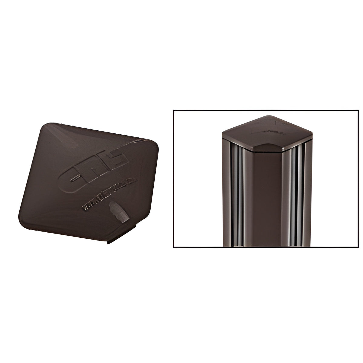 CRL Matte Bronze Square AWS Post Cap for 90 Degree Corner Post