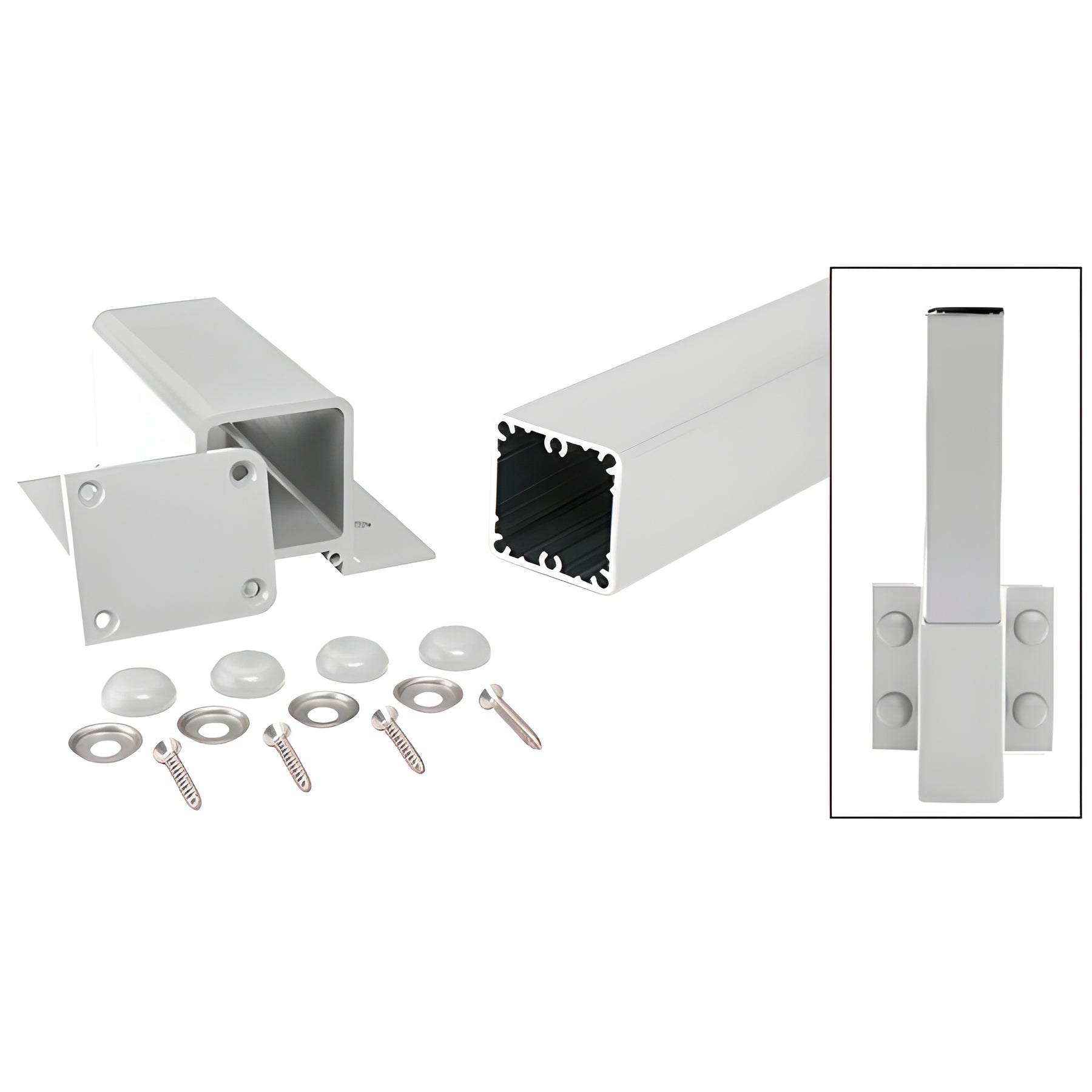 CRL Metallic Silver 200, 300, 350, and 400 Series 48" Fascia Mount Post Kit