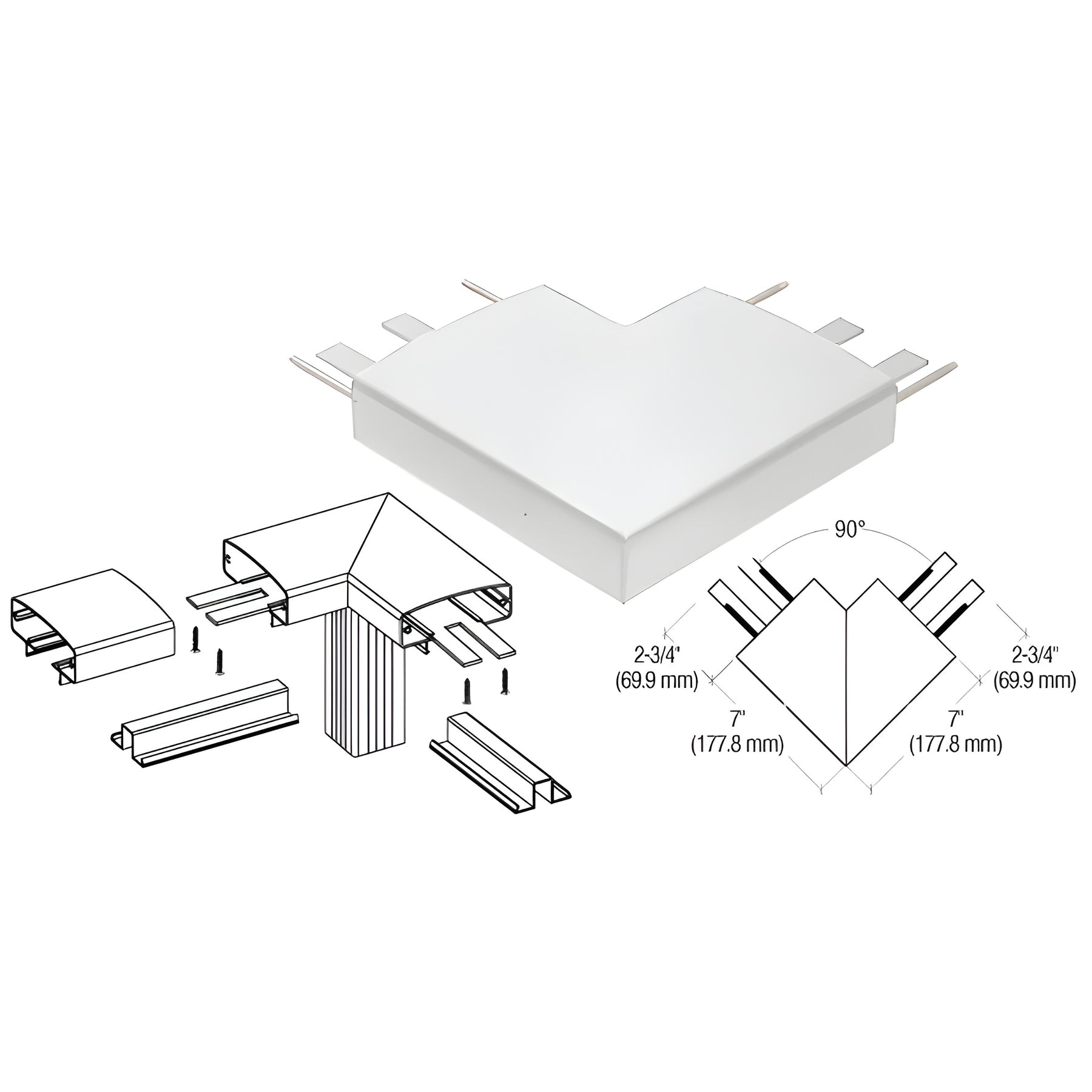 CRL Metallic Silver 400 Series Top Cap 90º Corner