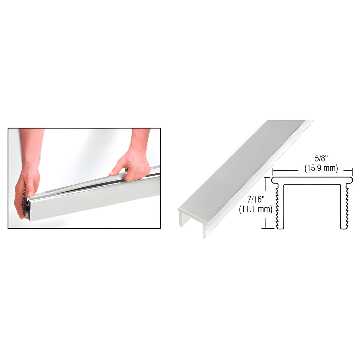 CRL Metallic Silver 72" Glass Barrier Post Filler