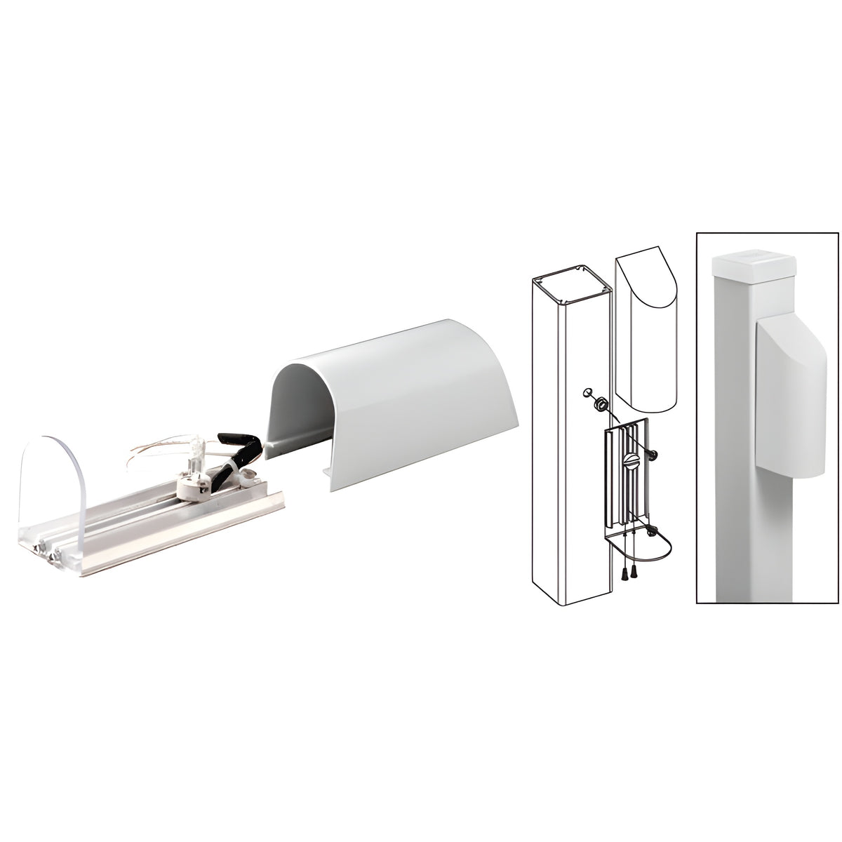 CRL Metallic Silver Aluminum Post Mounted Decorative Light With Hood