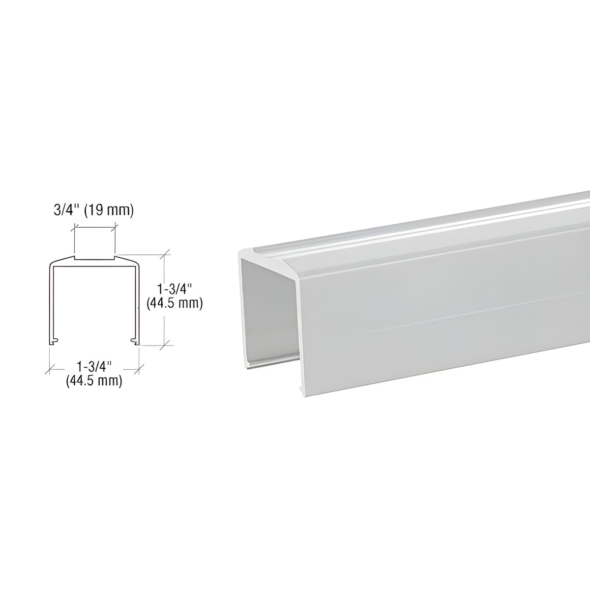 CRL Metallic Silver Bottom Rail for Pickets 241" Long