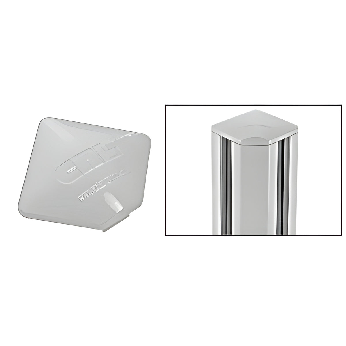CRL Metallic Silver Square AWS Post Cap for 90 Degree Corner Post