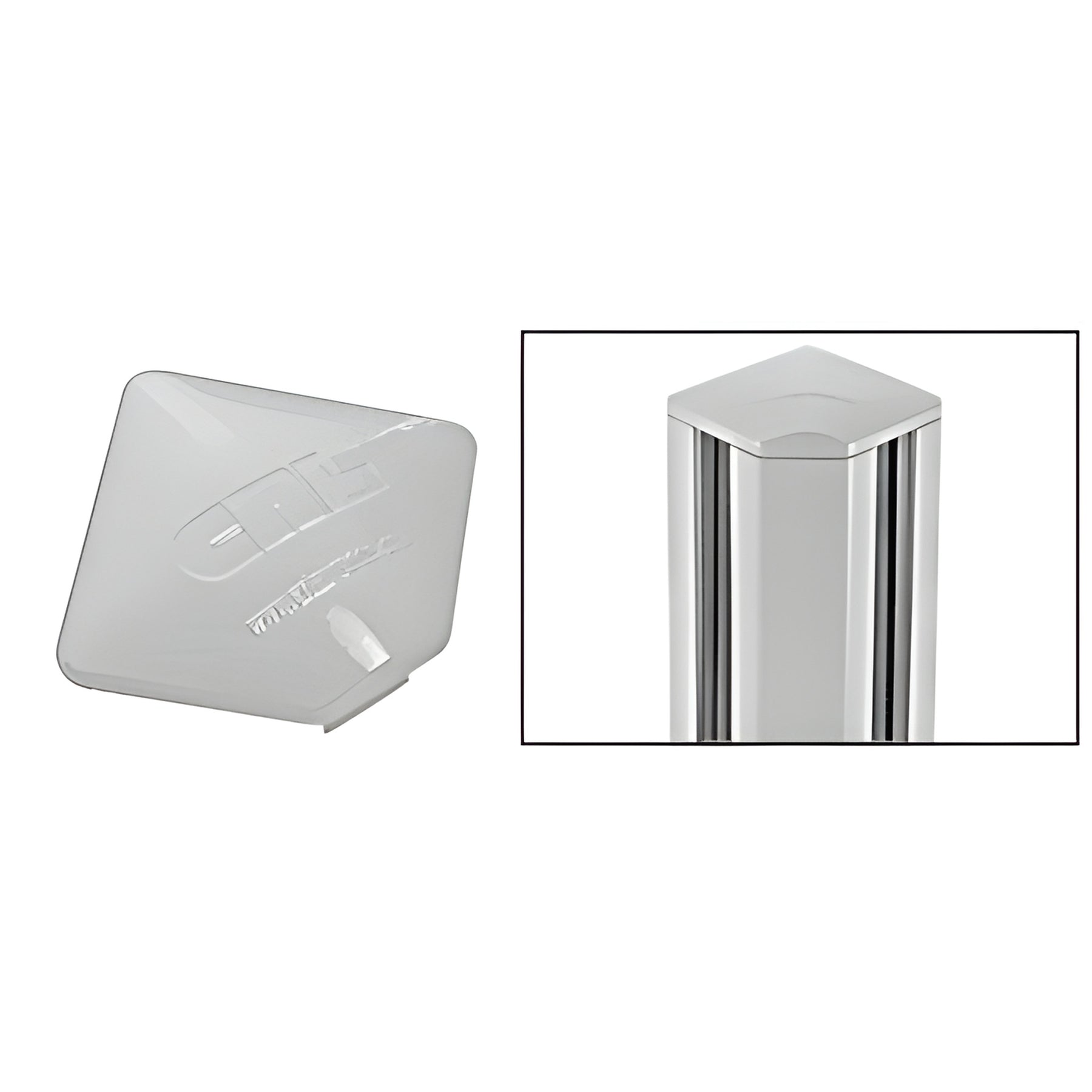 CRL Metallic Silver Square AWS Post Cap for 90 Degree Corner Post