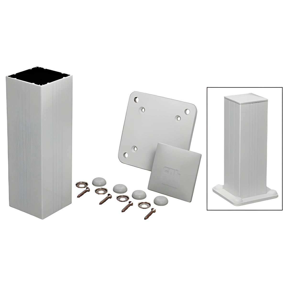 CRL Metallic Silver Standard 4" x 4" Surface Mount 48" Long Post Kit