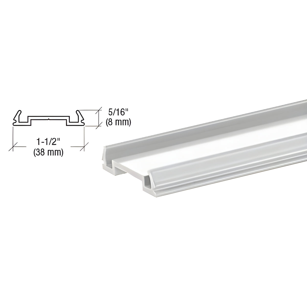 CRL Metallic Silver Standard Bottom Rail Filler 241" Long