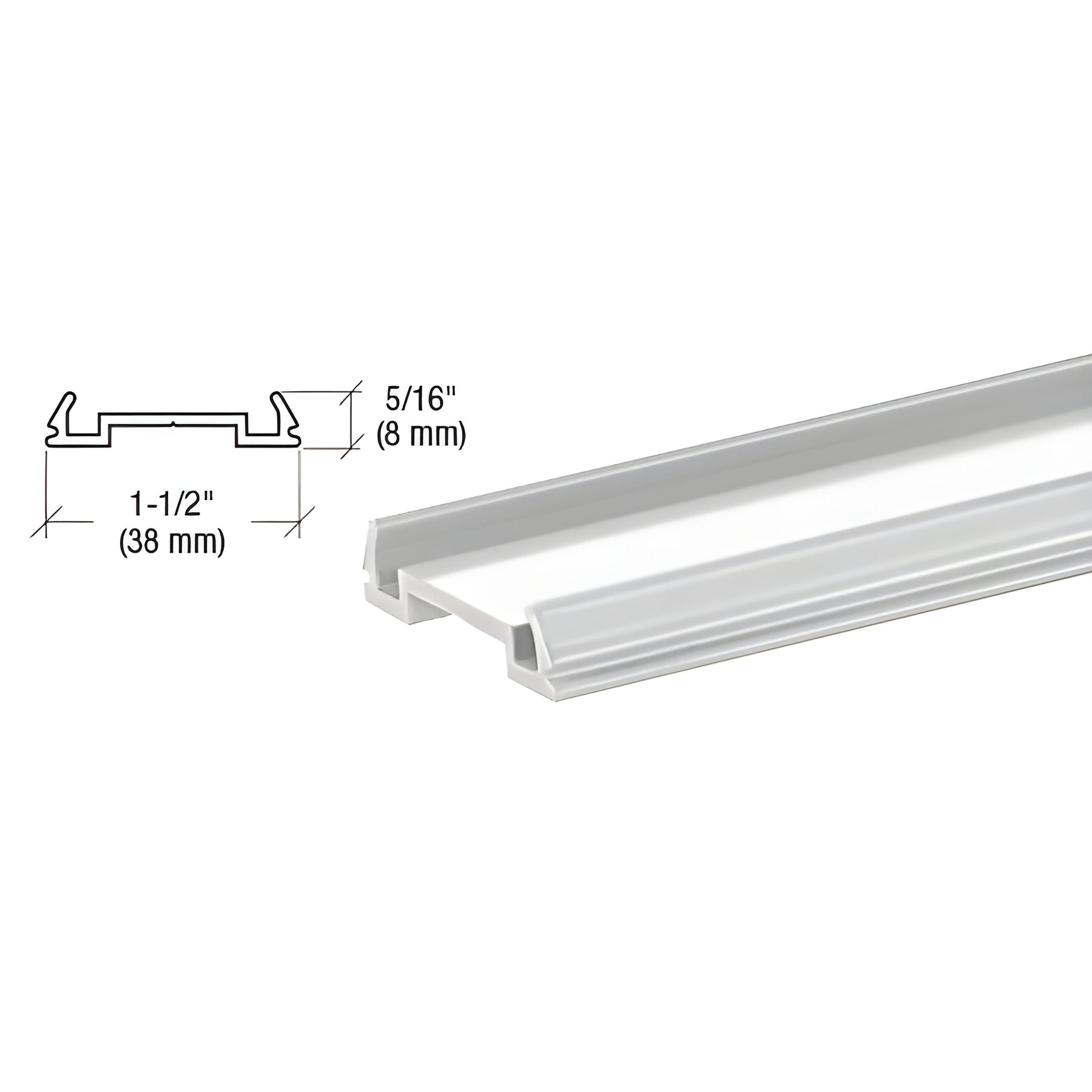 CRL Metallic Silver Standard Bottom Rail Filler 241" Long