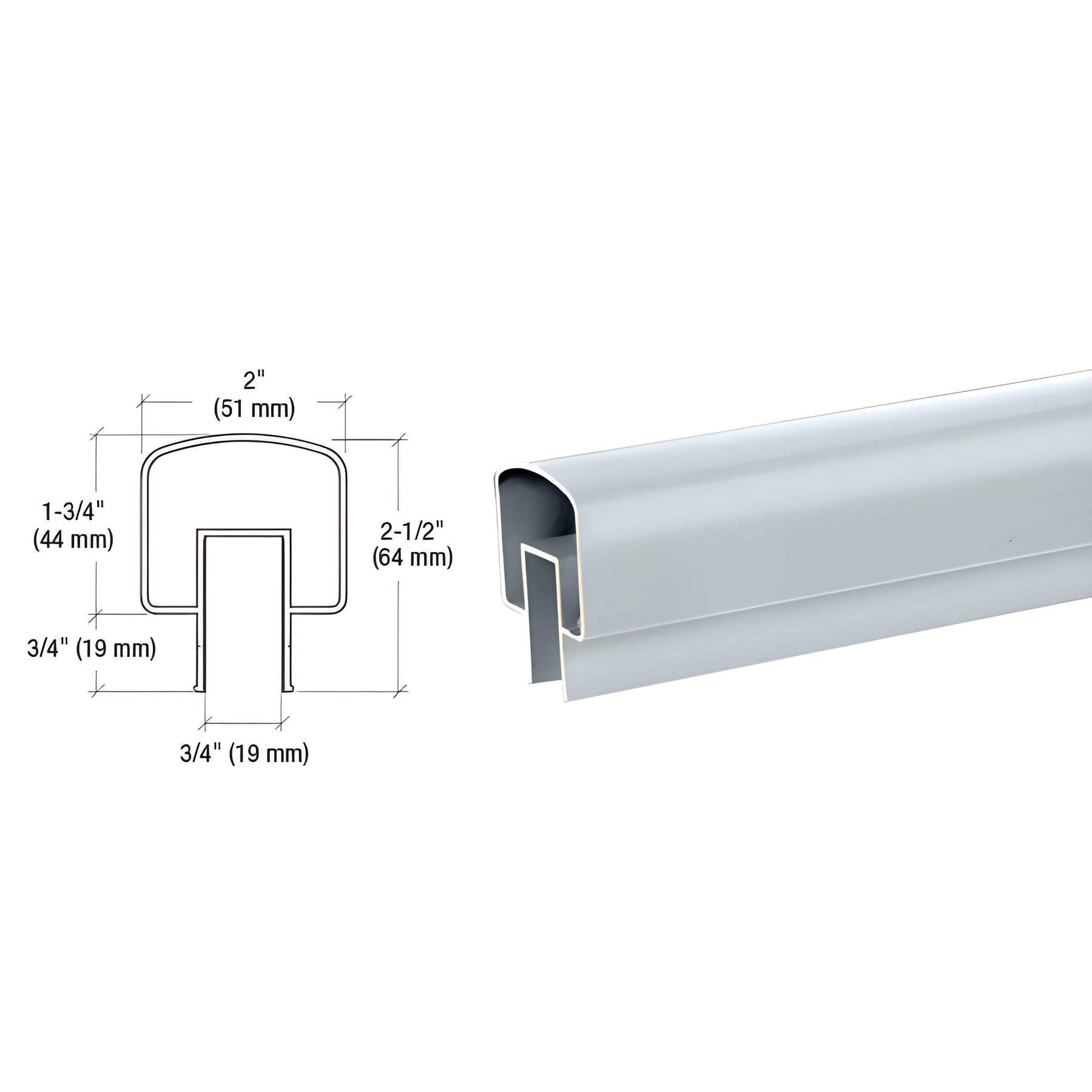 CRL Mill 100 Series 241" Top Rail