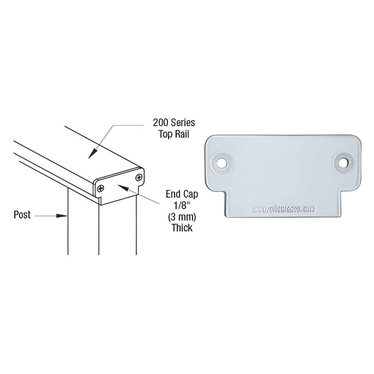 CRL Mill 200 Series Decorative End Cap