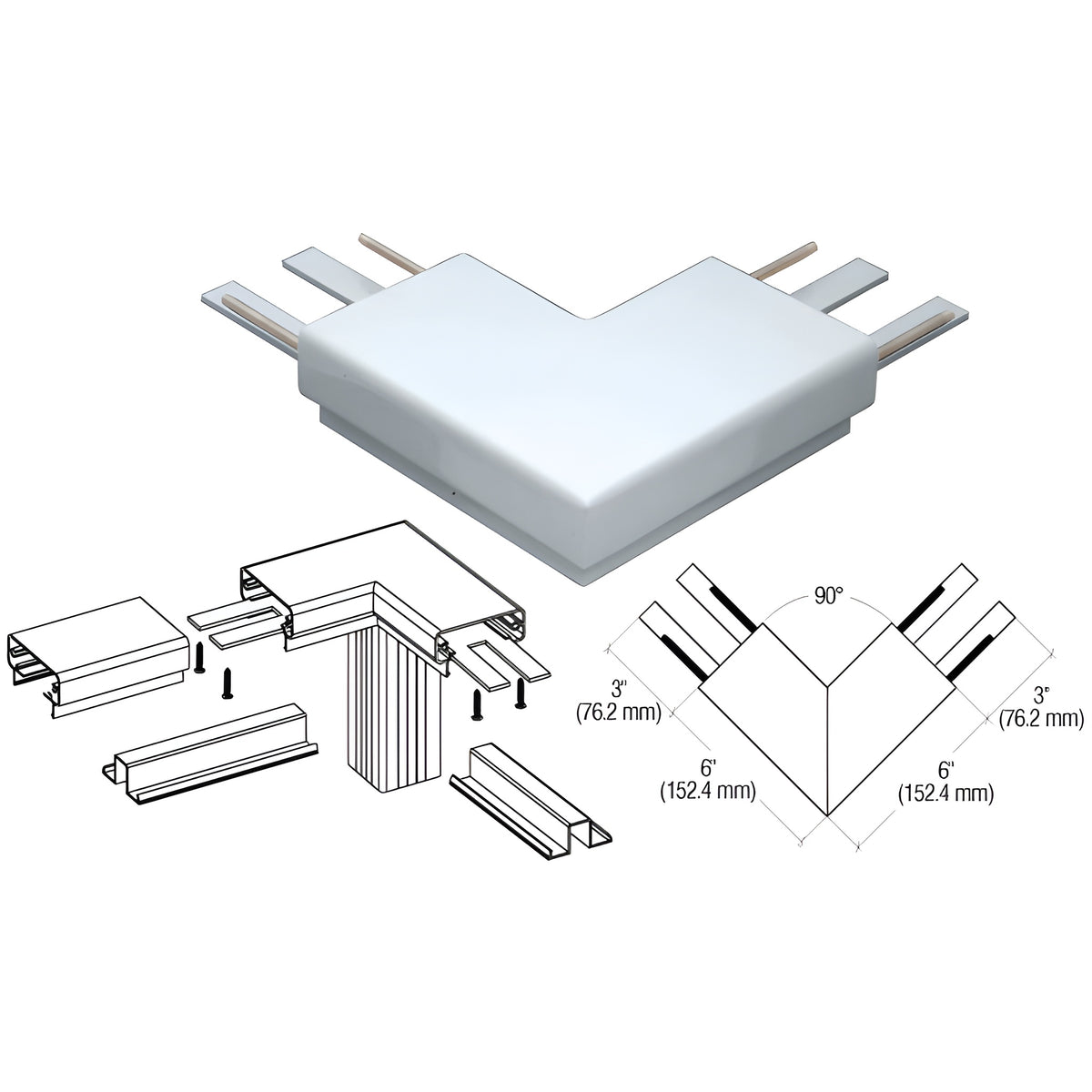 CRL Mill 200 Series Top Cap 90º Corner