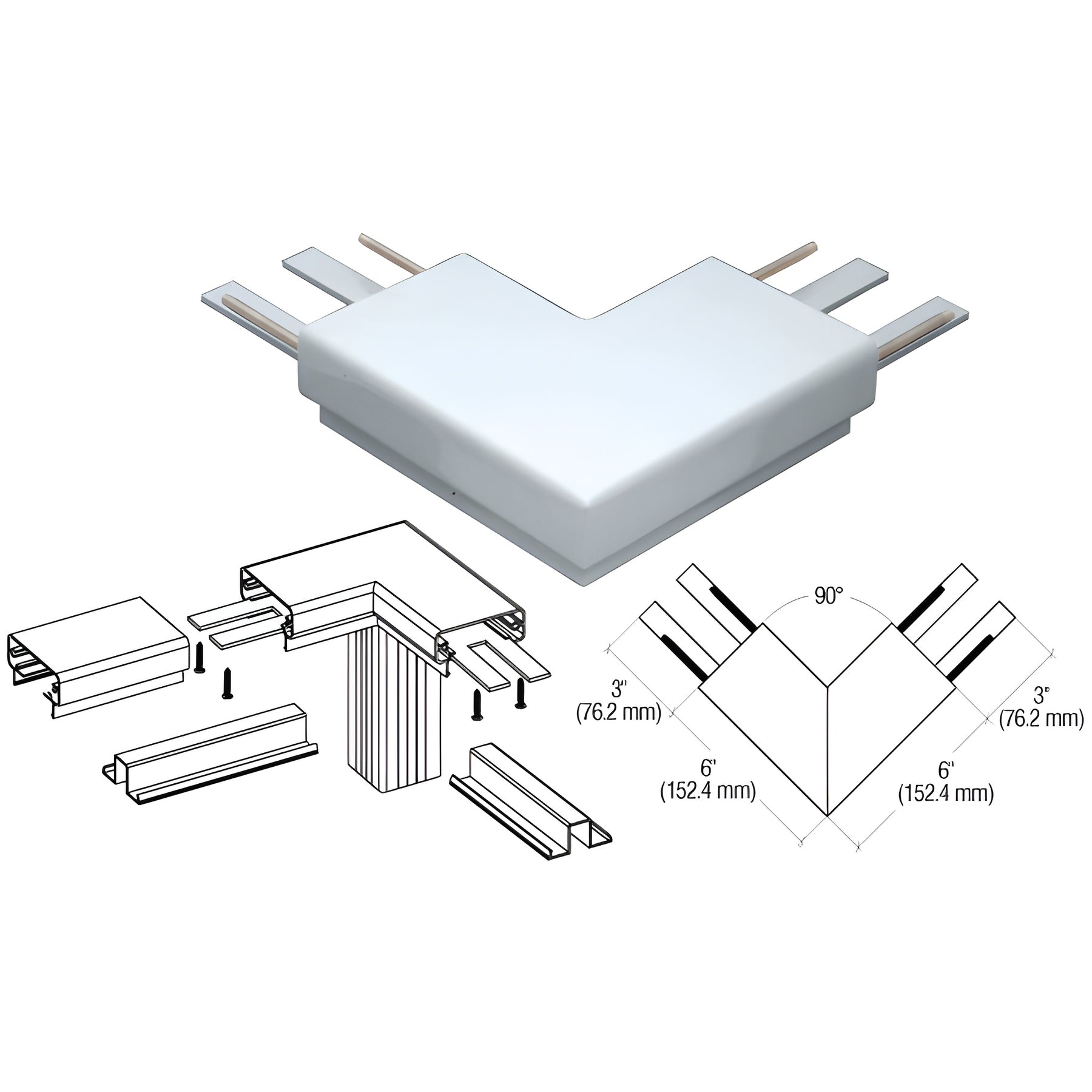 CRL Mill 200 Series Top Cap 90º Corner