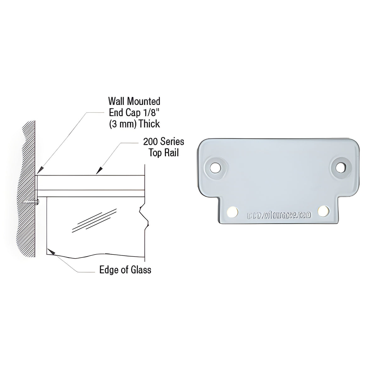 CRL Mill 200 Series Wall Mount End Cap
