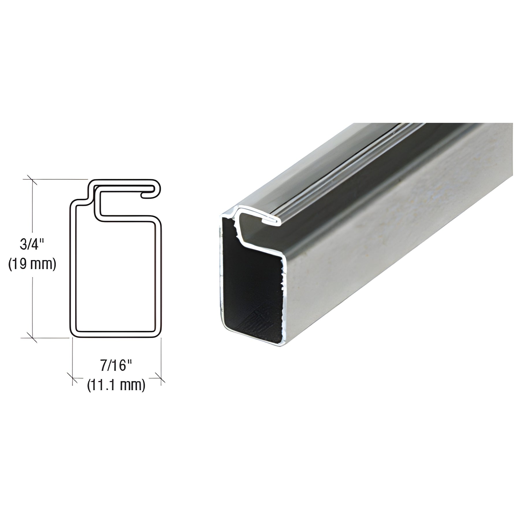 CRL Mill 3/4" x 7/16" Roll Formed Aluminum Screen Frame - 144"