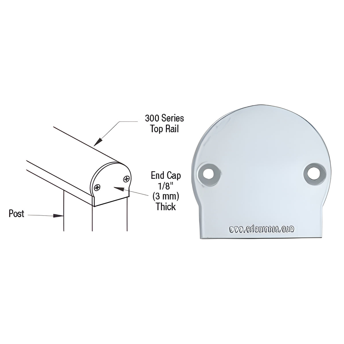 CRL Mill 300 Series Decorative End Cap