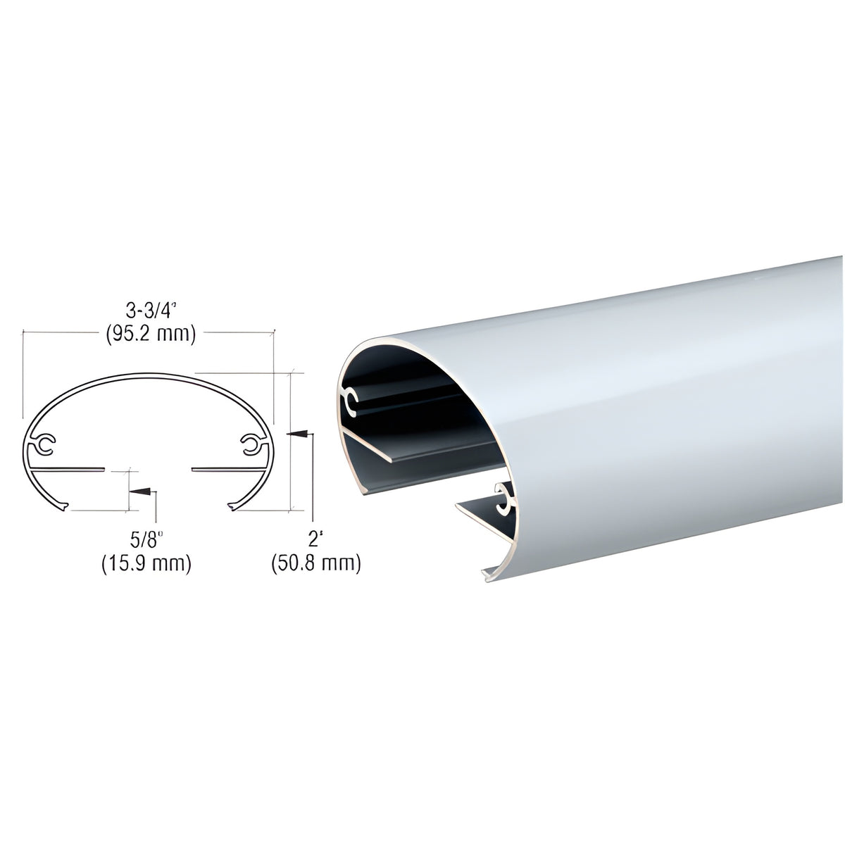 CRL Mill 350X Series 241" Top Rail