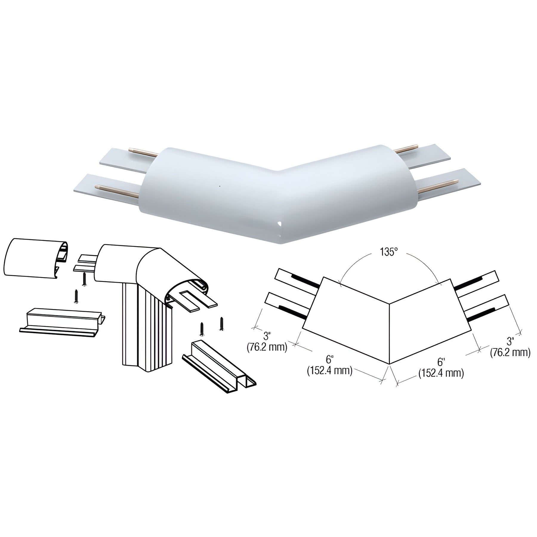 CRL Mill 350X Series Top Cap 135º Corner