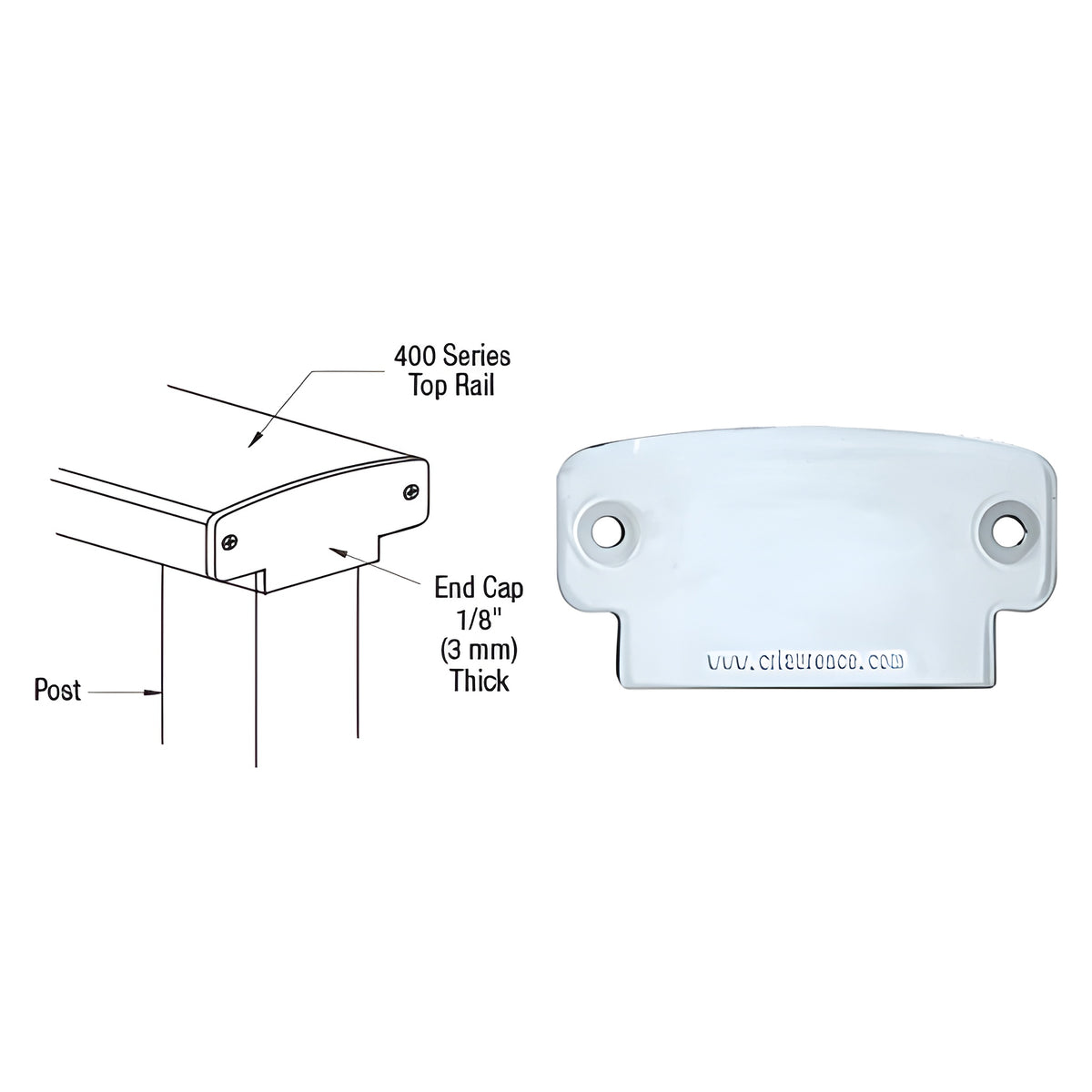 CRL Mill 400 Series Decorative End Cap